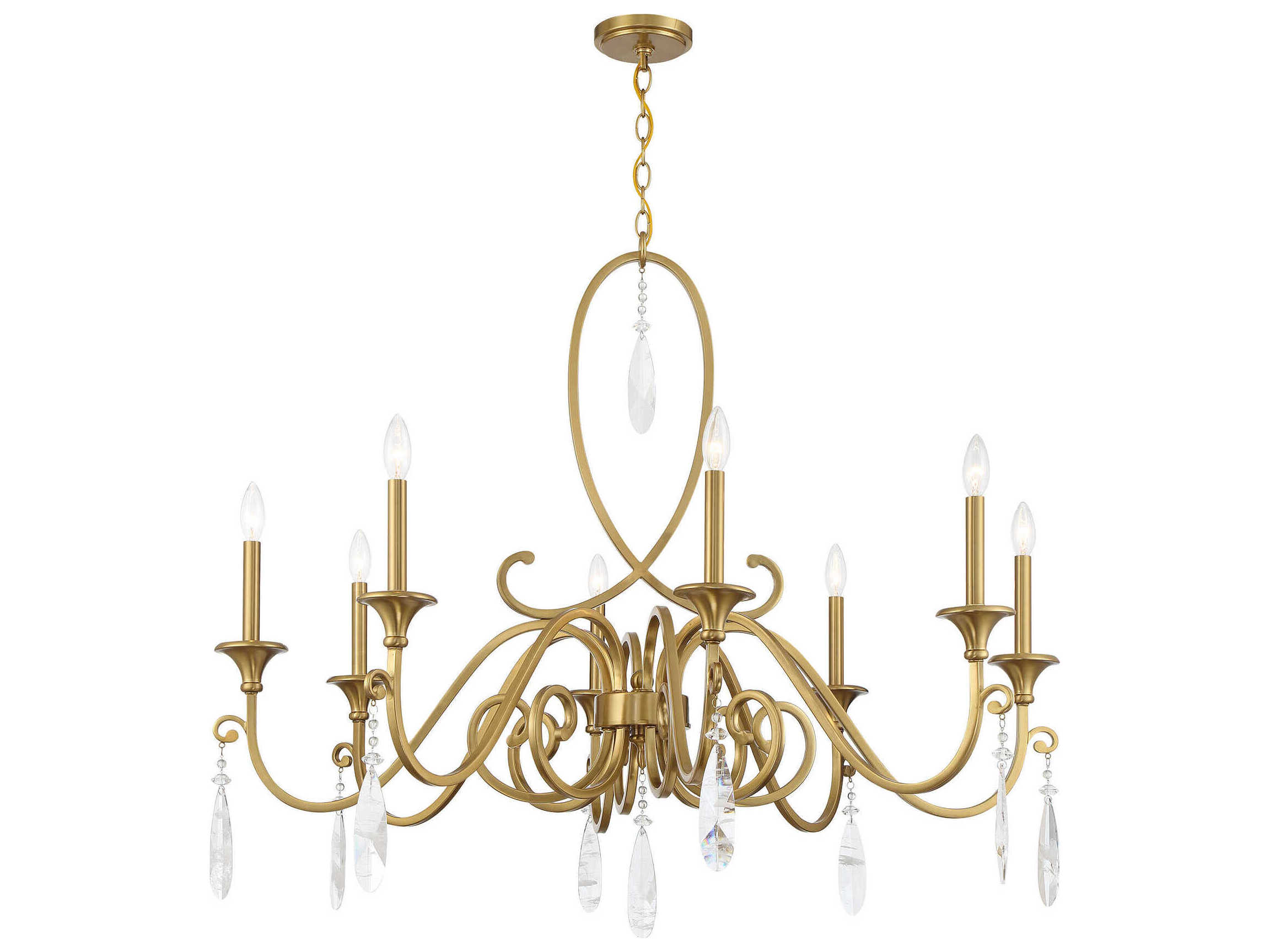 Savoy House Fairchild 8-Light Warm Brass Candelabra Chandelier