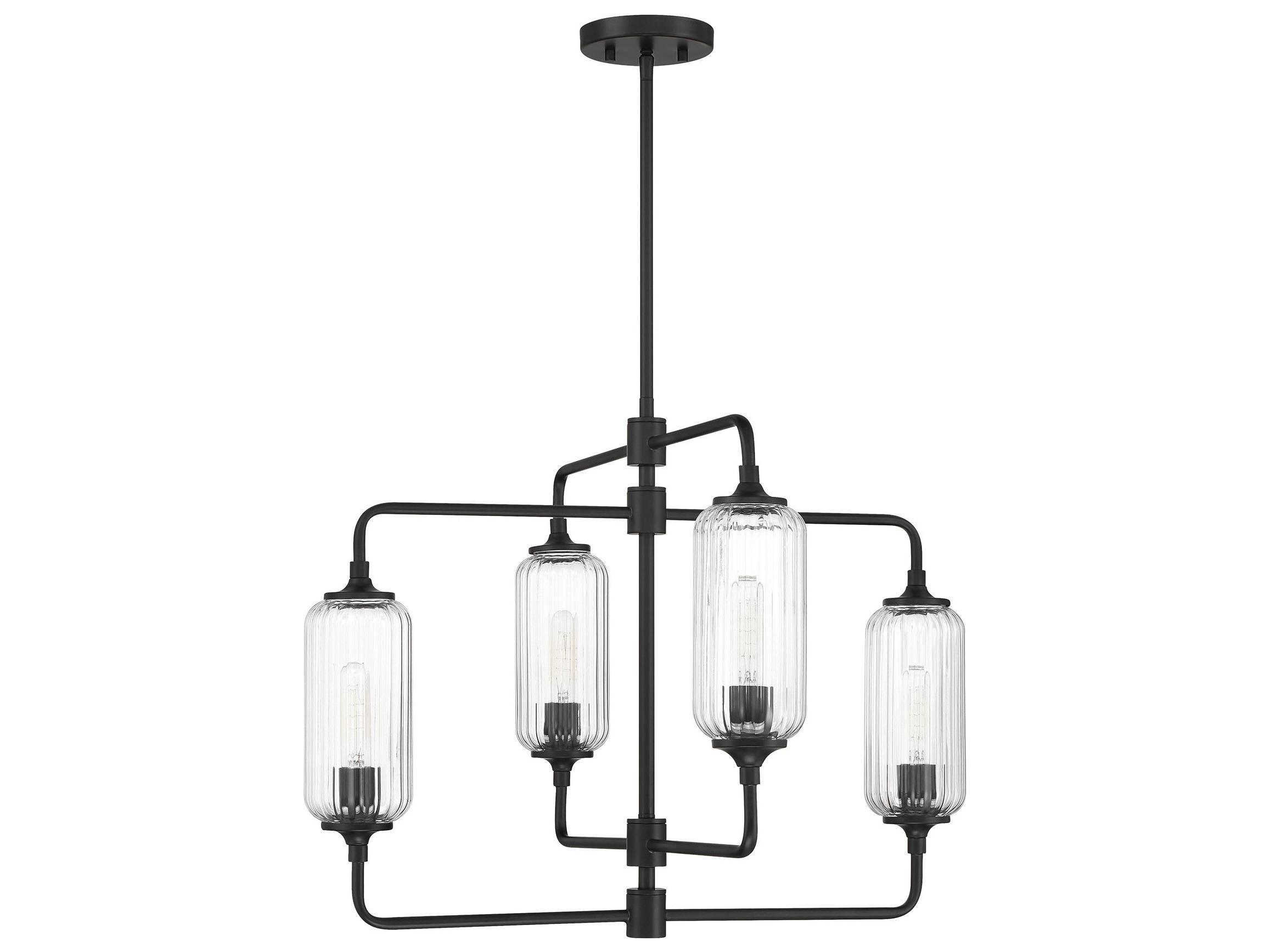 Savoy House Holton 4-Light Matte Black Geometric Chandelier