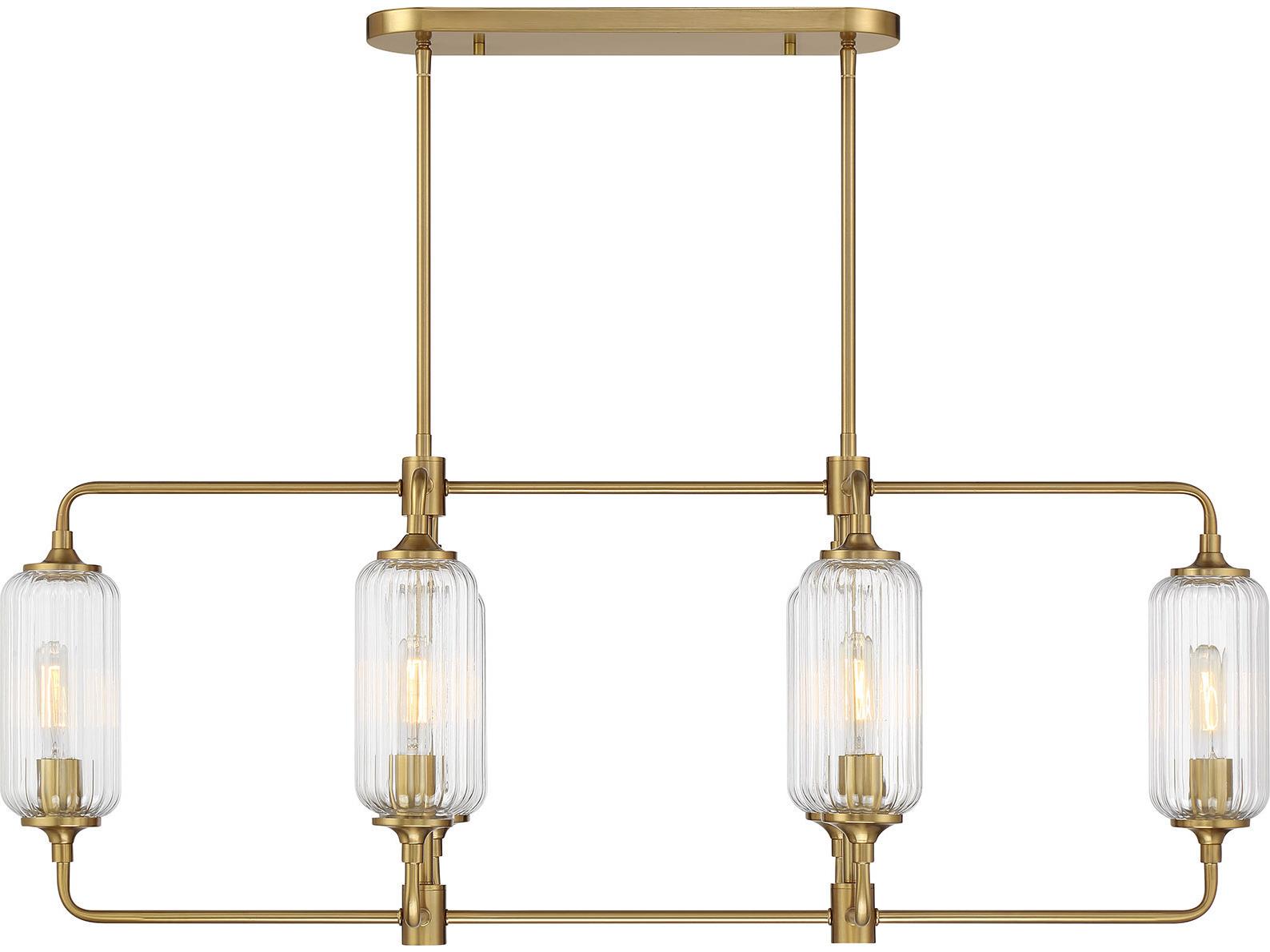 Savoy House Holton 6-Light Warm Brass Geometric Island Pendant