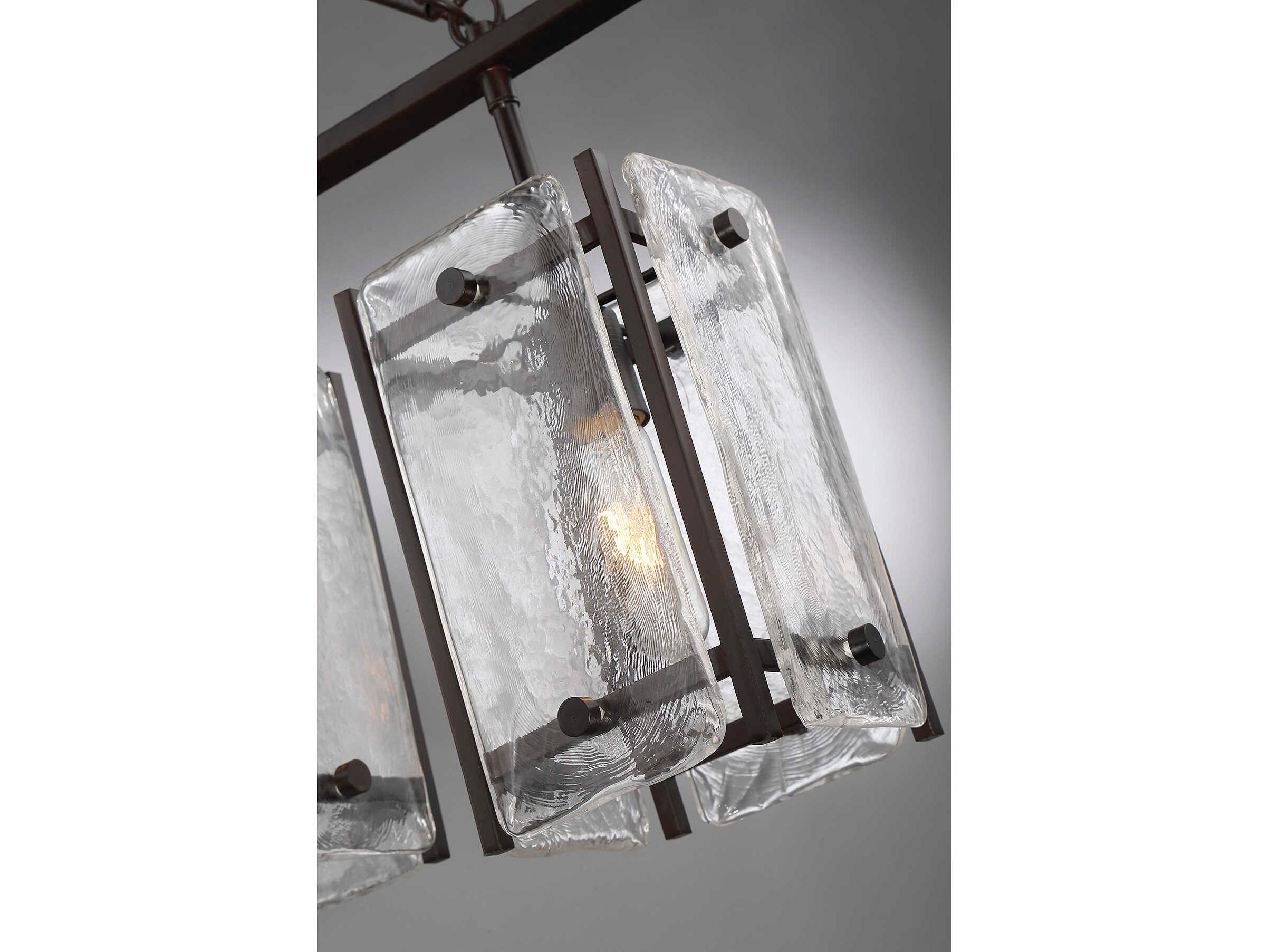 Savoy House Glenwood 5-Light English Bronze Glass Island Pendant