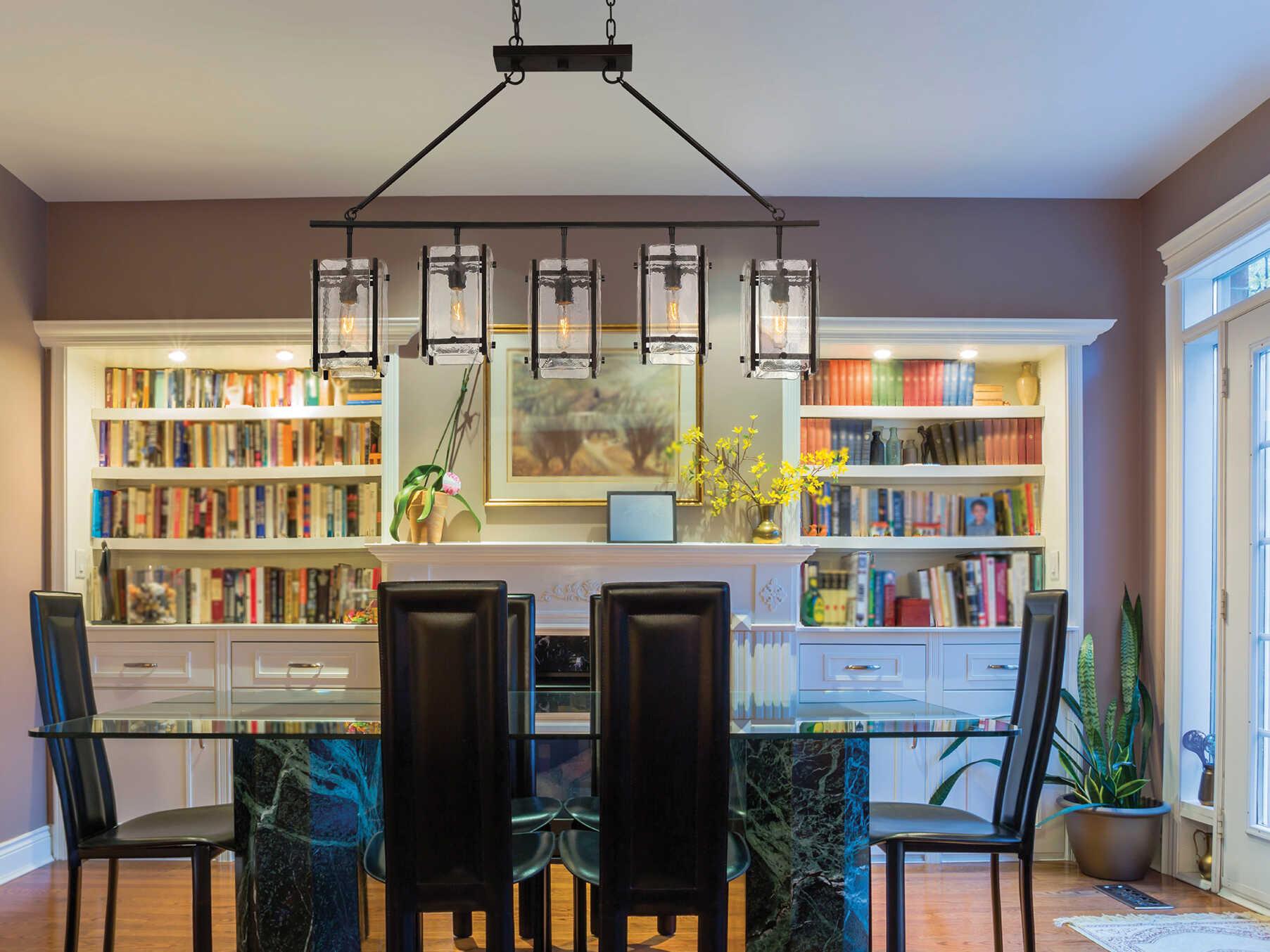 Savoy House Glenwood 5-Light English Bronze Glass Island Pendant