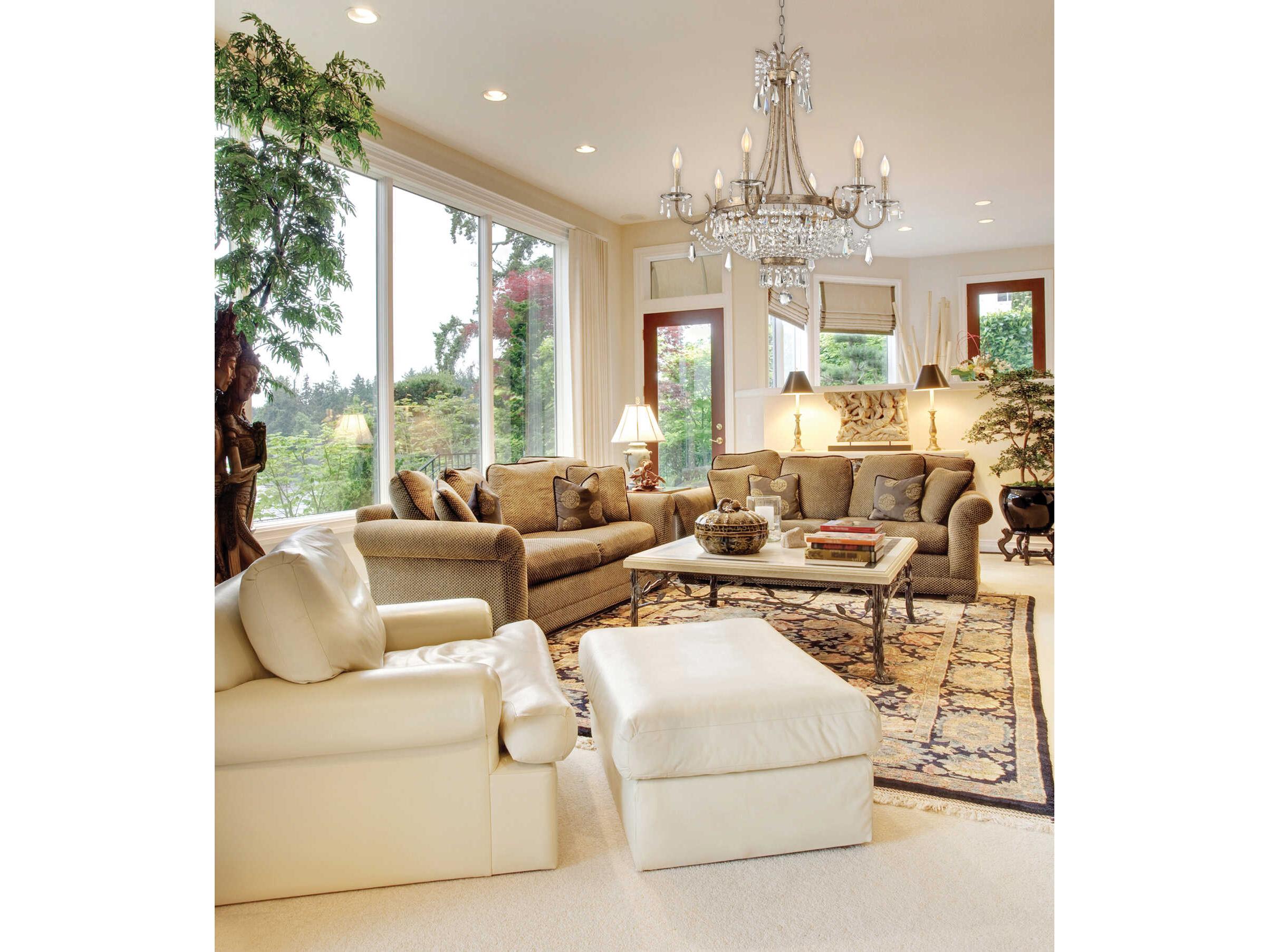 Savoy House Claiborne 6-Light Avalite Clear Crystal Candelabra Chandelier