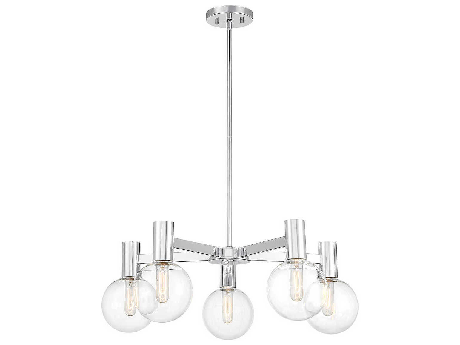 Savoy House Wright 5-Light Chrome Glass Globe Chandelier