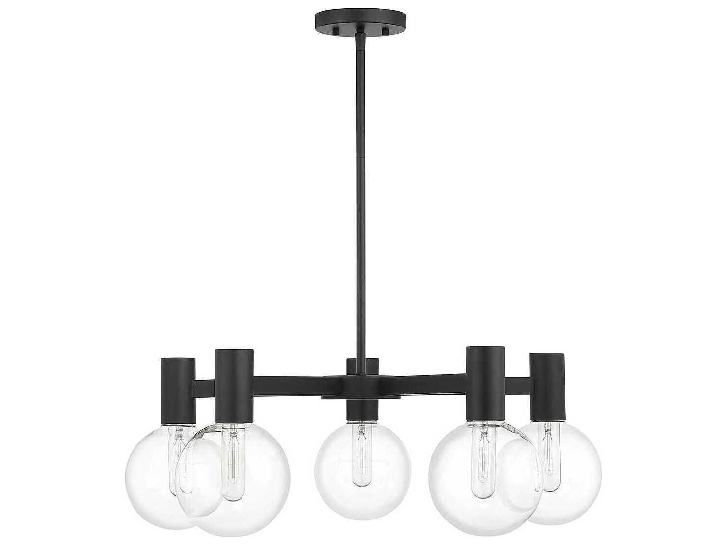 Savoy House Wright 5-Light Matte Black Glass Globe Chandelier