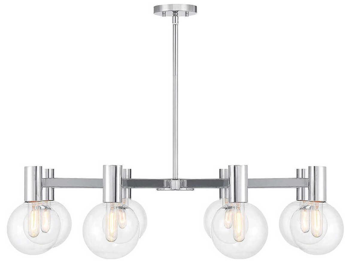 Savoy House Wright 8-Light Chrome Glass Globe Chandelier