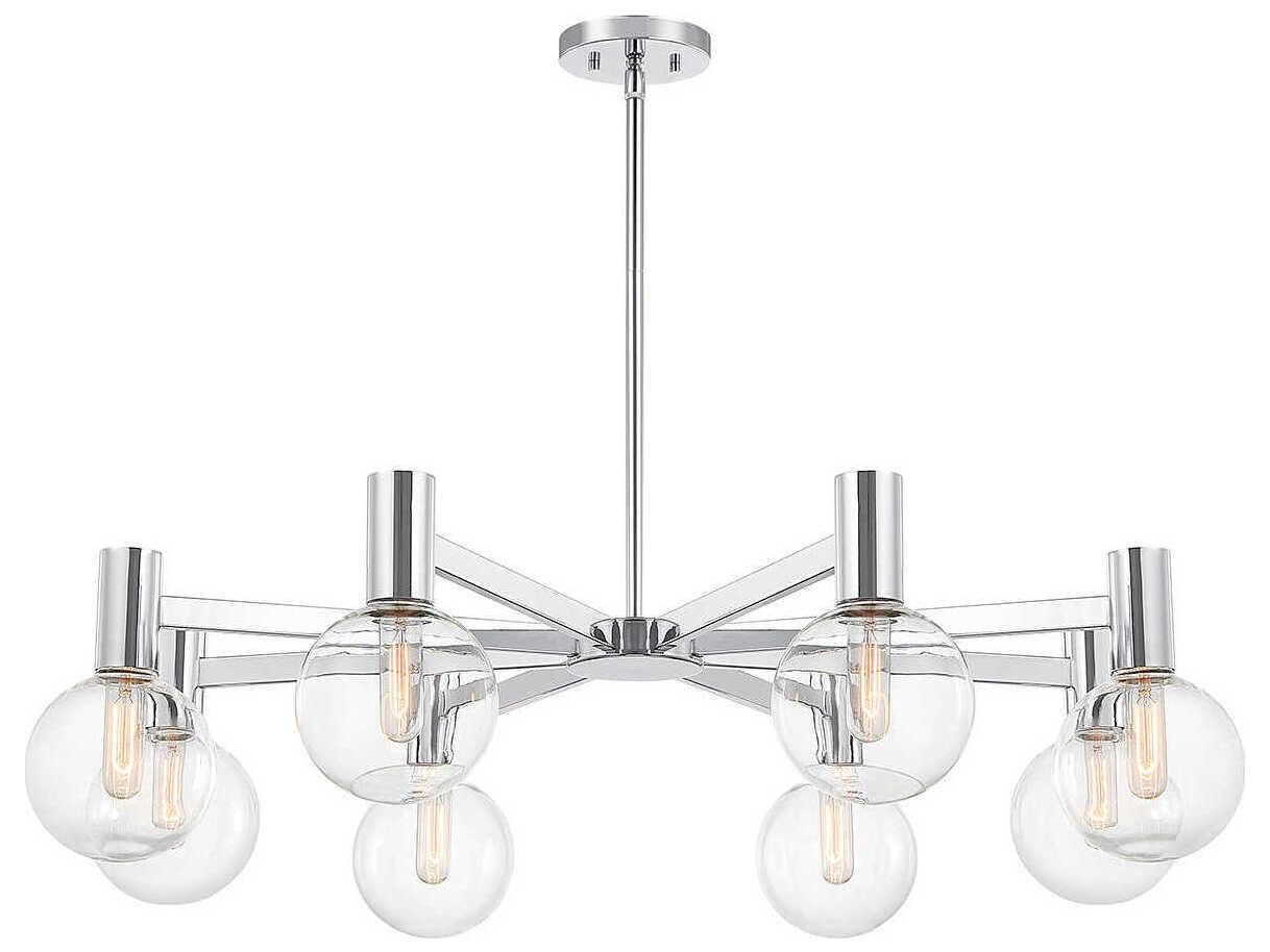 Savoy House Wright 8-Light Chrome Glass Globe Chandelier