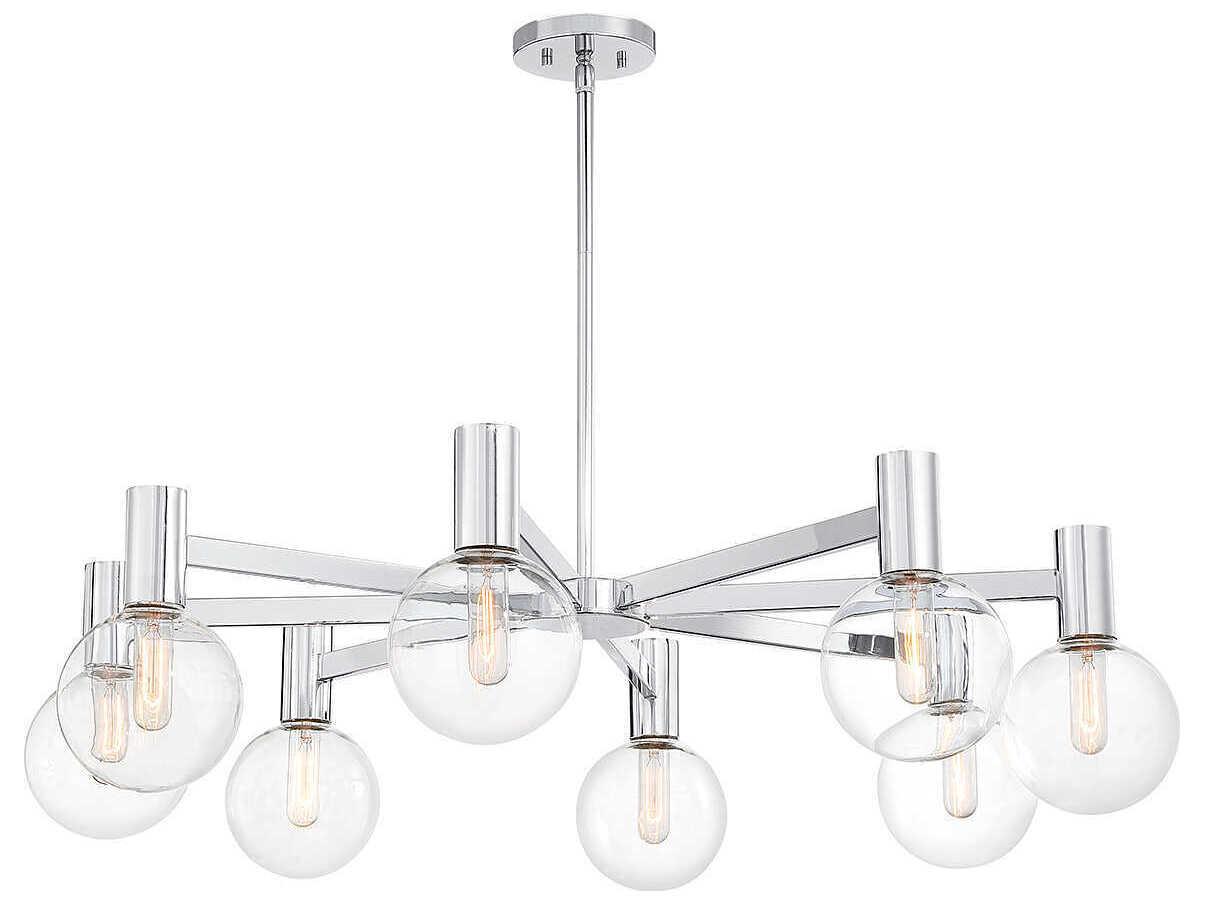 Savoy House Wright 8-Light Chrome Glass Globe Chandelier