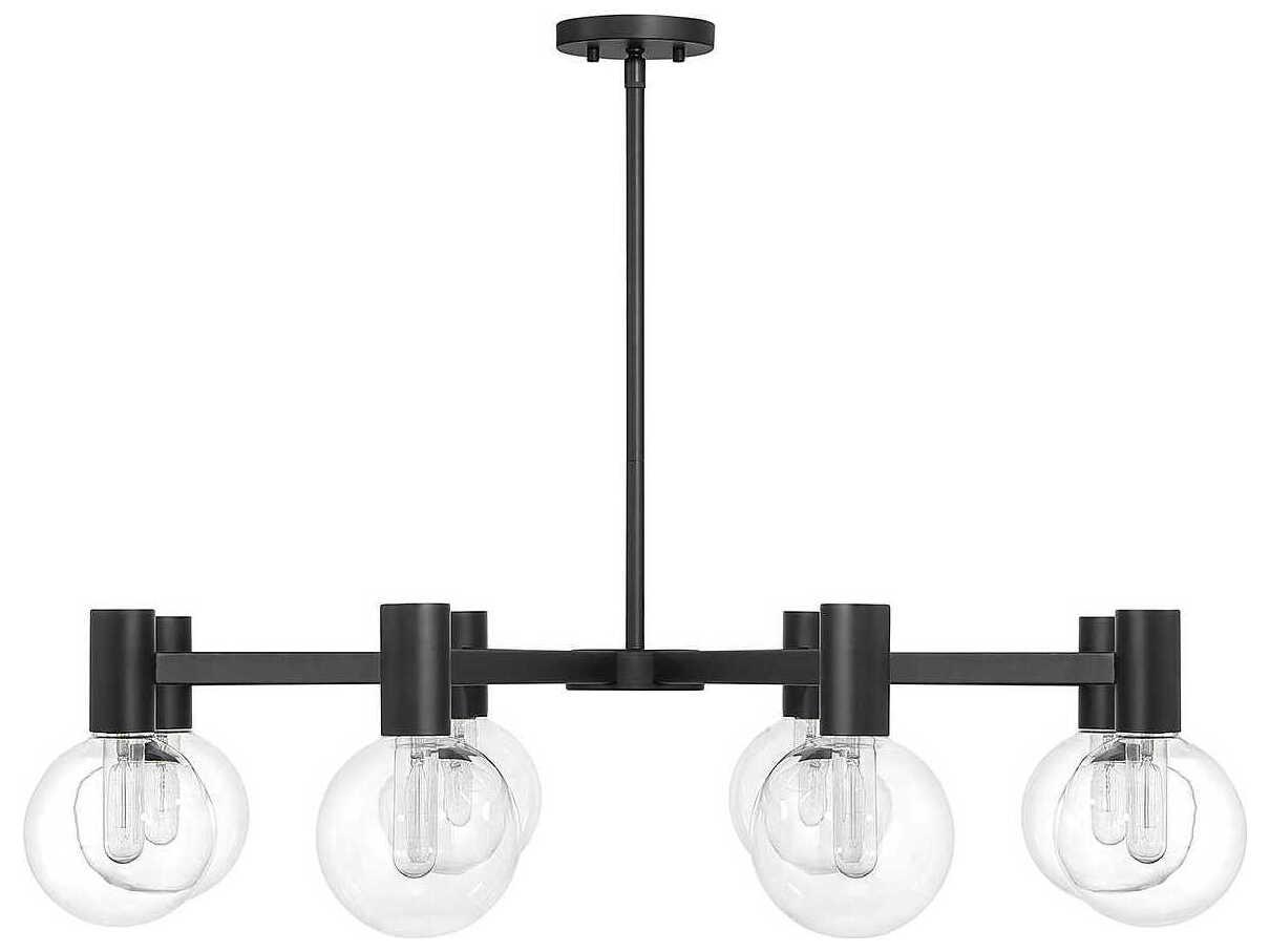 Savoy House Wright 8-Light Matte Black Glass Globe Chandelier
