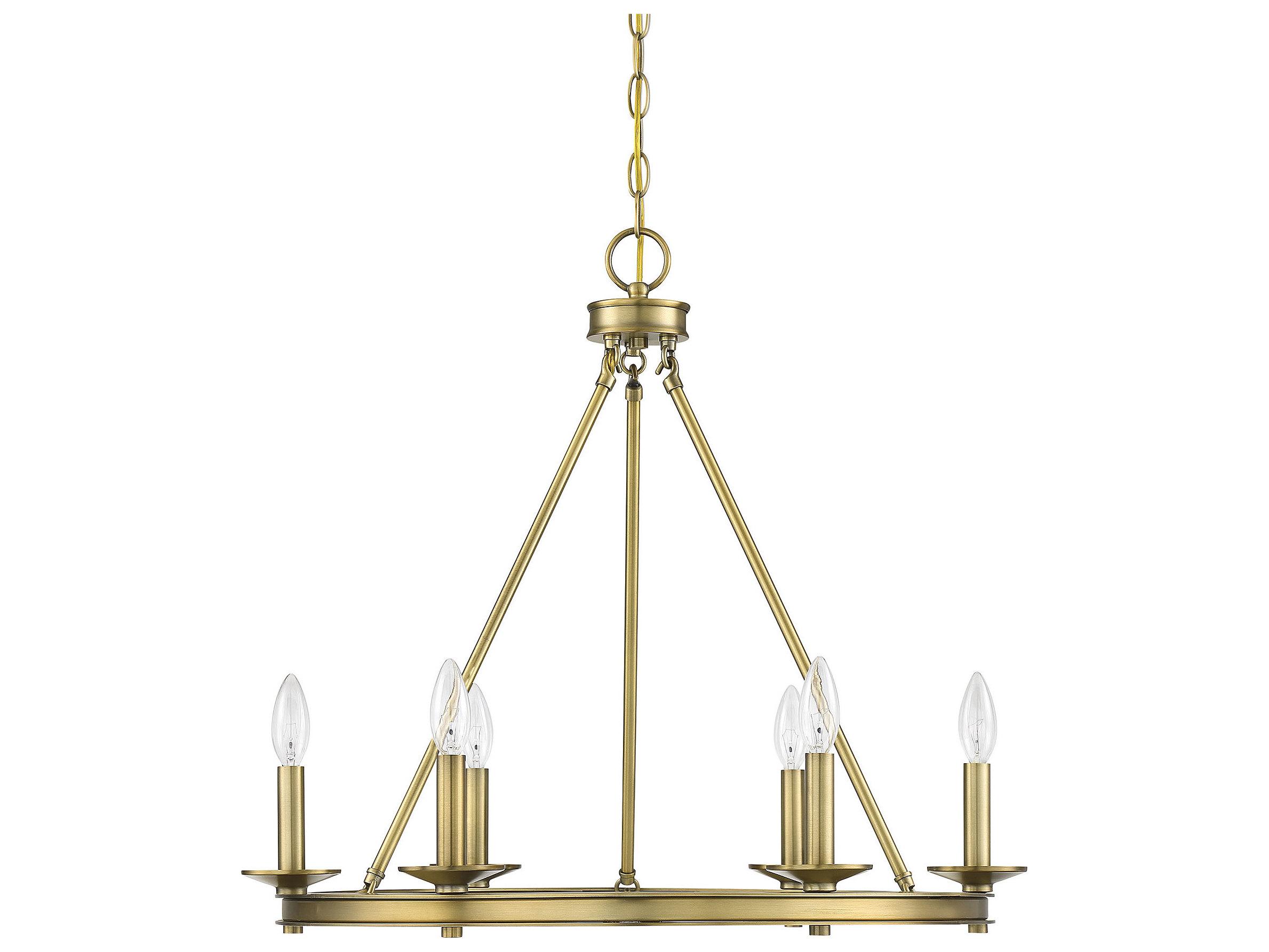 Savoy House Middleton 6-Light Warm Brass Candelabra Chandelier