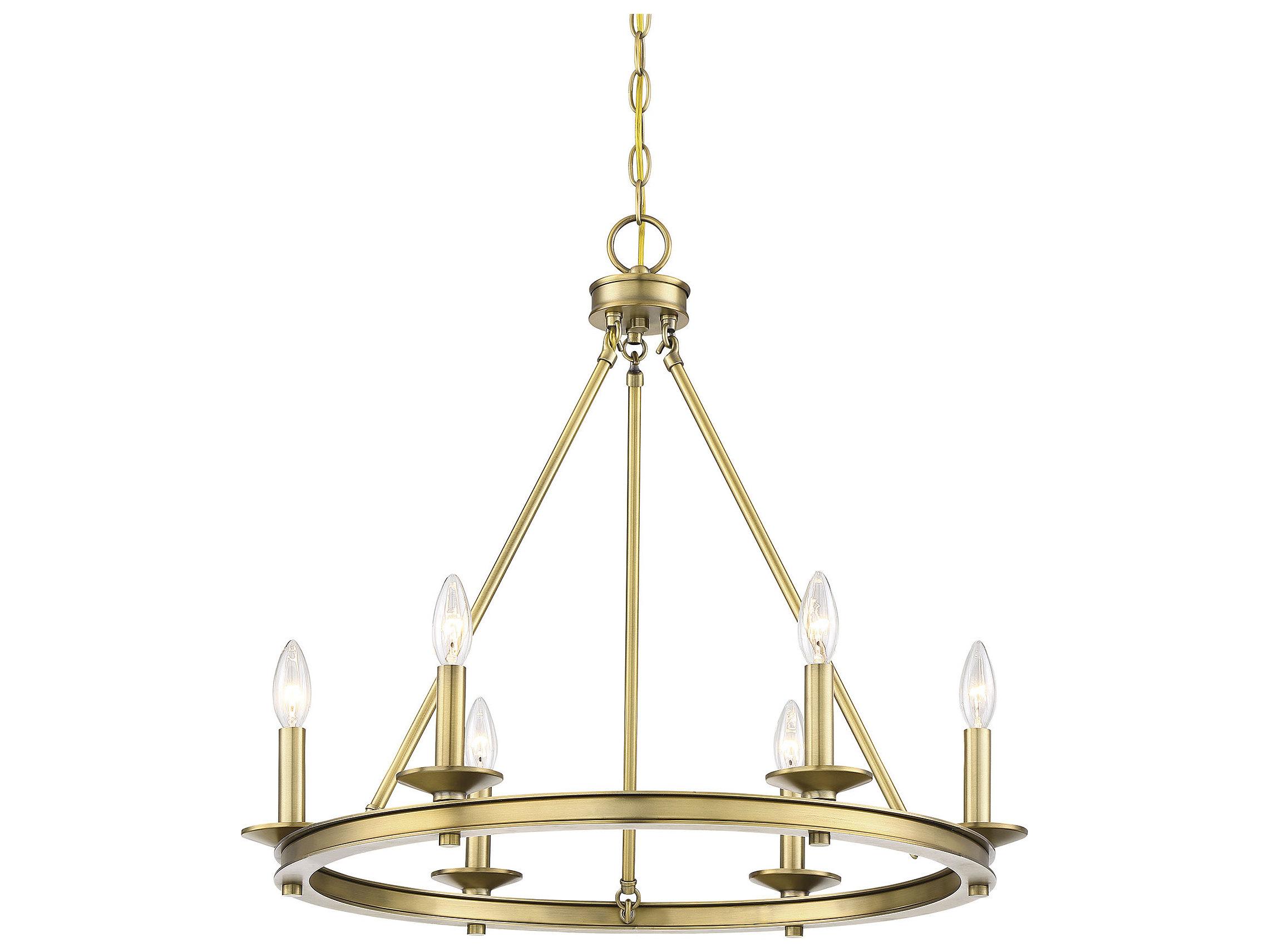 Savoy House Middleton 6-Light Warm Brass Candelabra Chandelier