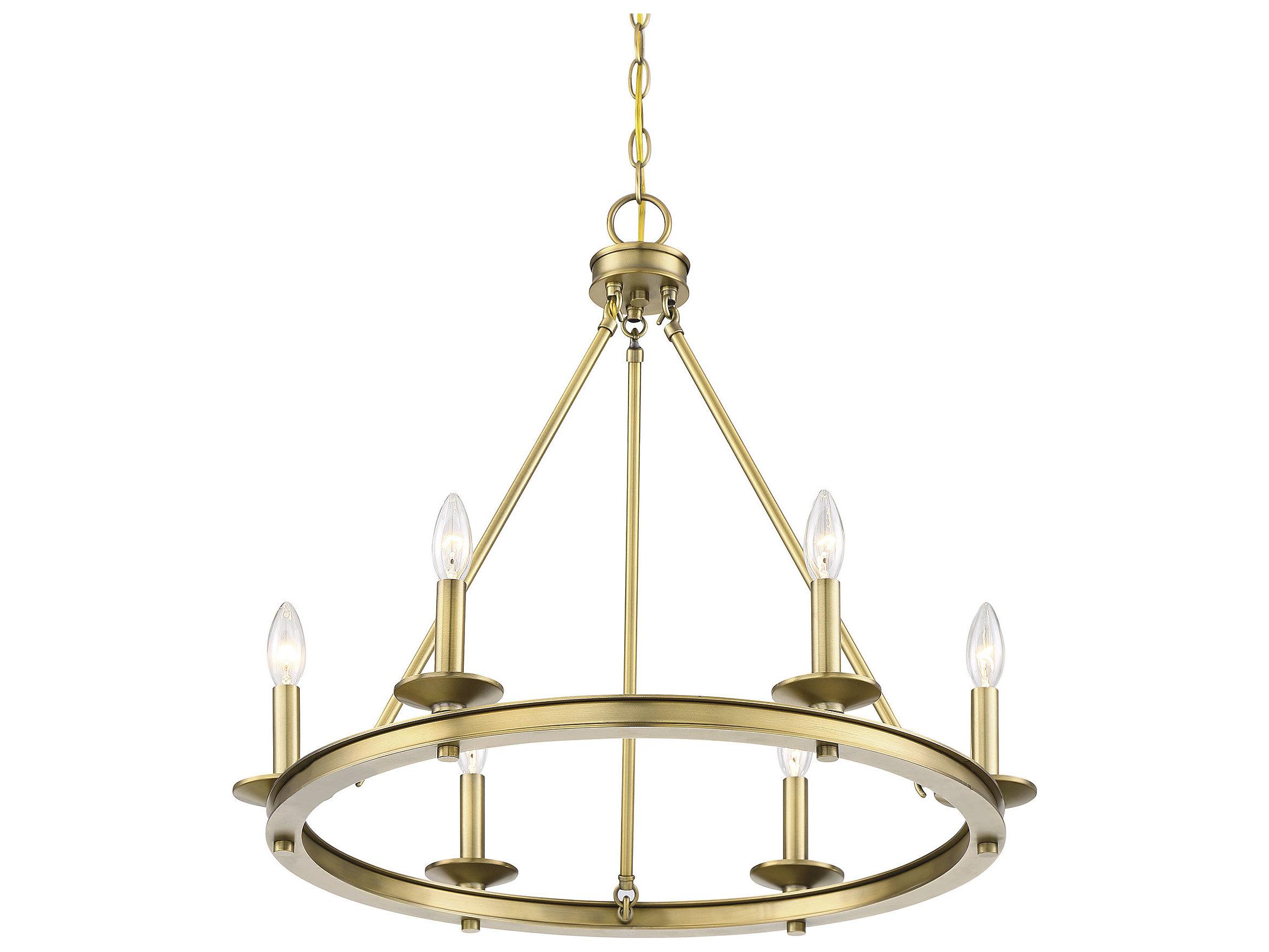Savoy House Middleton 6-Light Warm Brass Candelabra Chandelier
