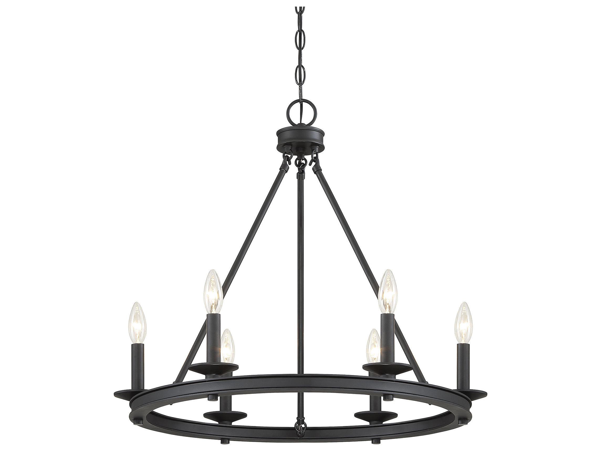 Savoy House Middleton 6-Light Matte Black Candelabra Chandelier