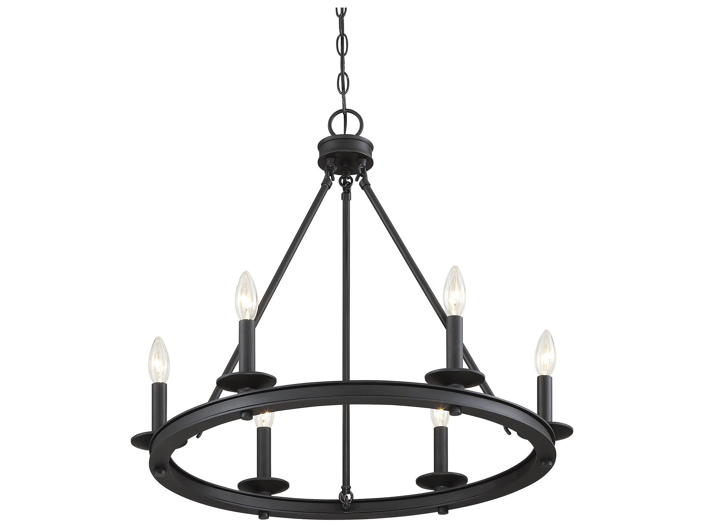 Savoy House Middleton 6-Light Matte Black Candelabra Chandelier