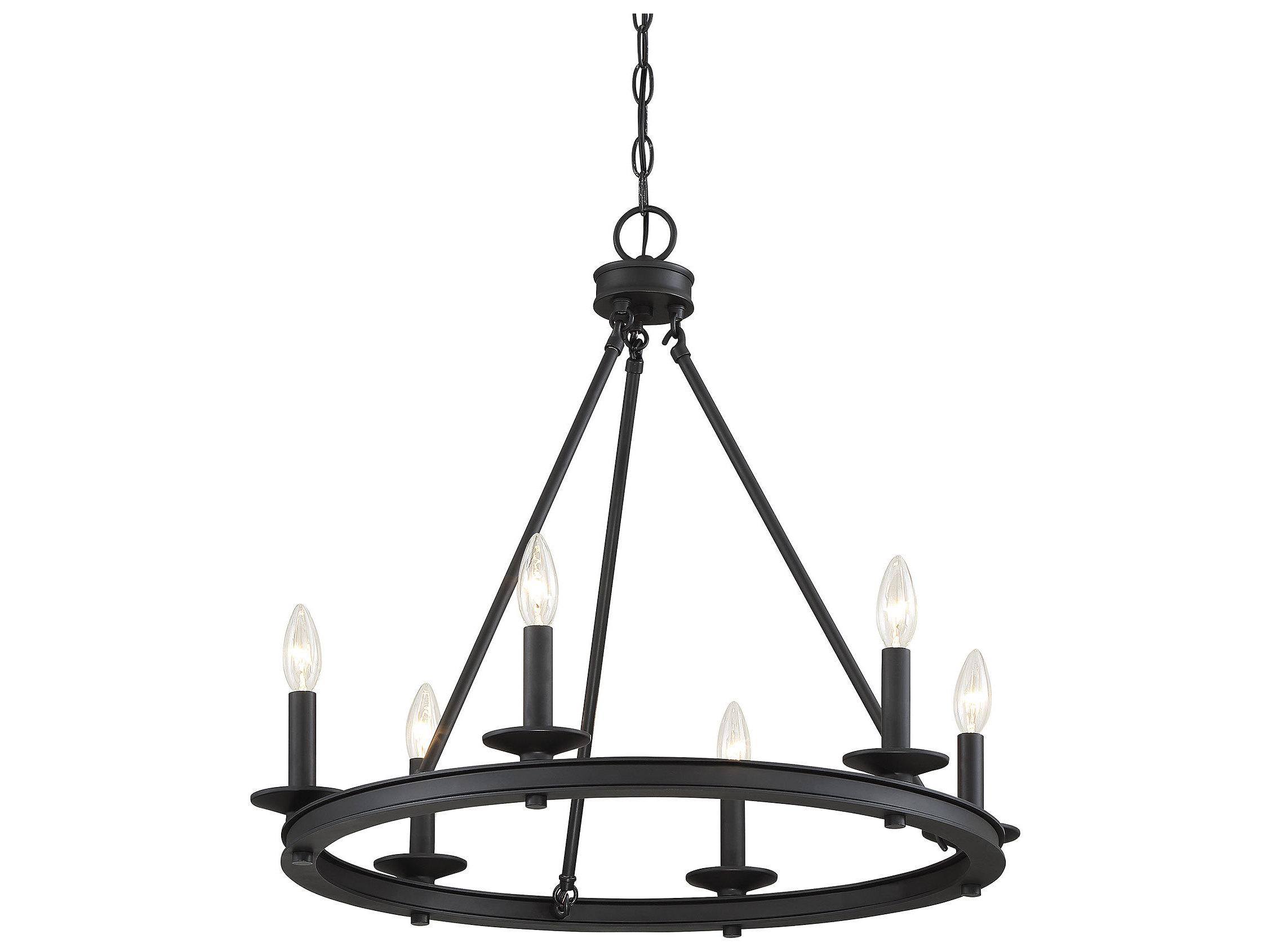 Savoy House Middleton 6-Light Matte Black Candelabra Chandelier