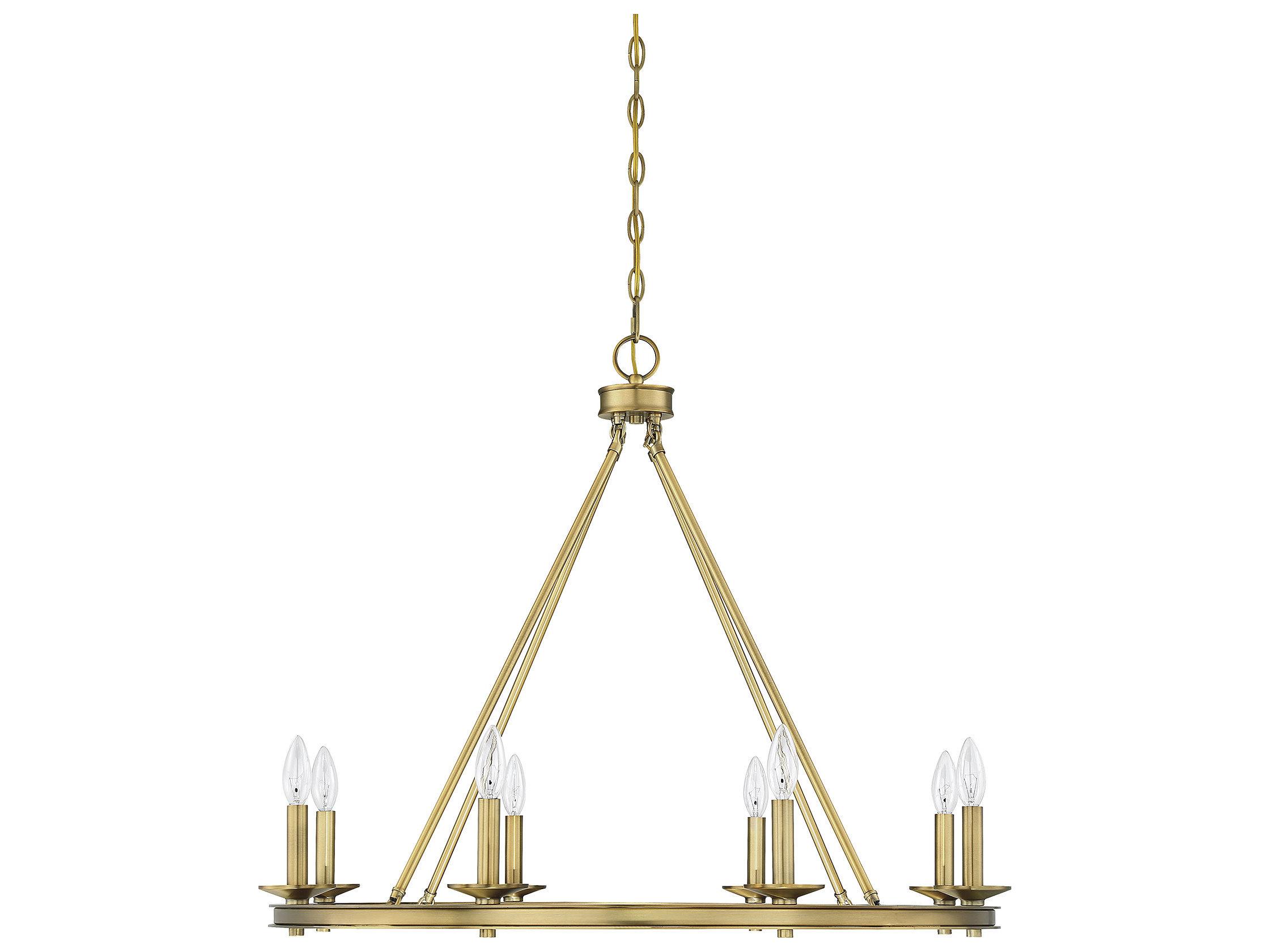 Savoy House Middleton 8-Light Warm Brass Candelabra Chandelier