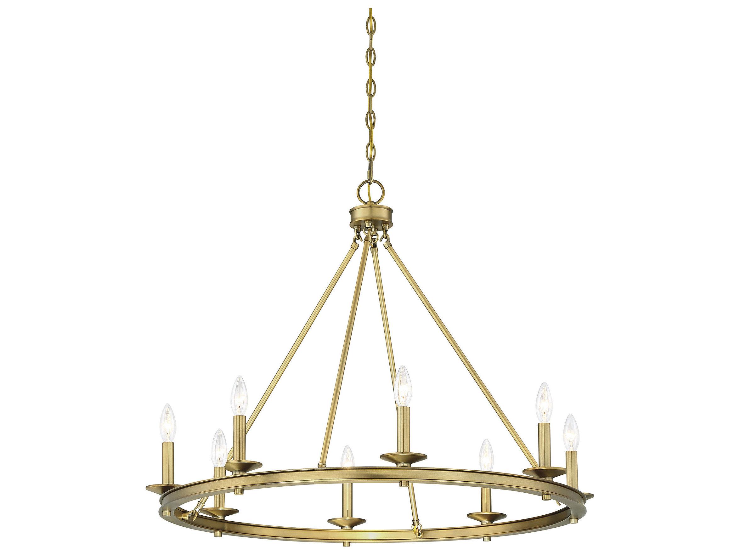Savoy House Middleton 8-Light Warm Brass Candelabra Chandelier