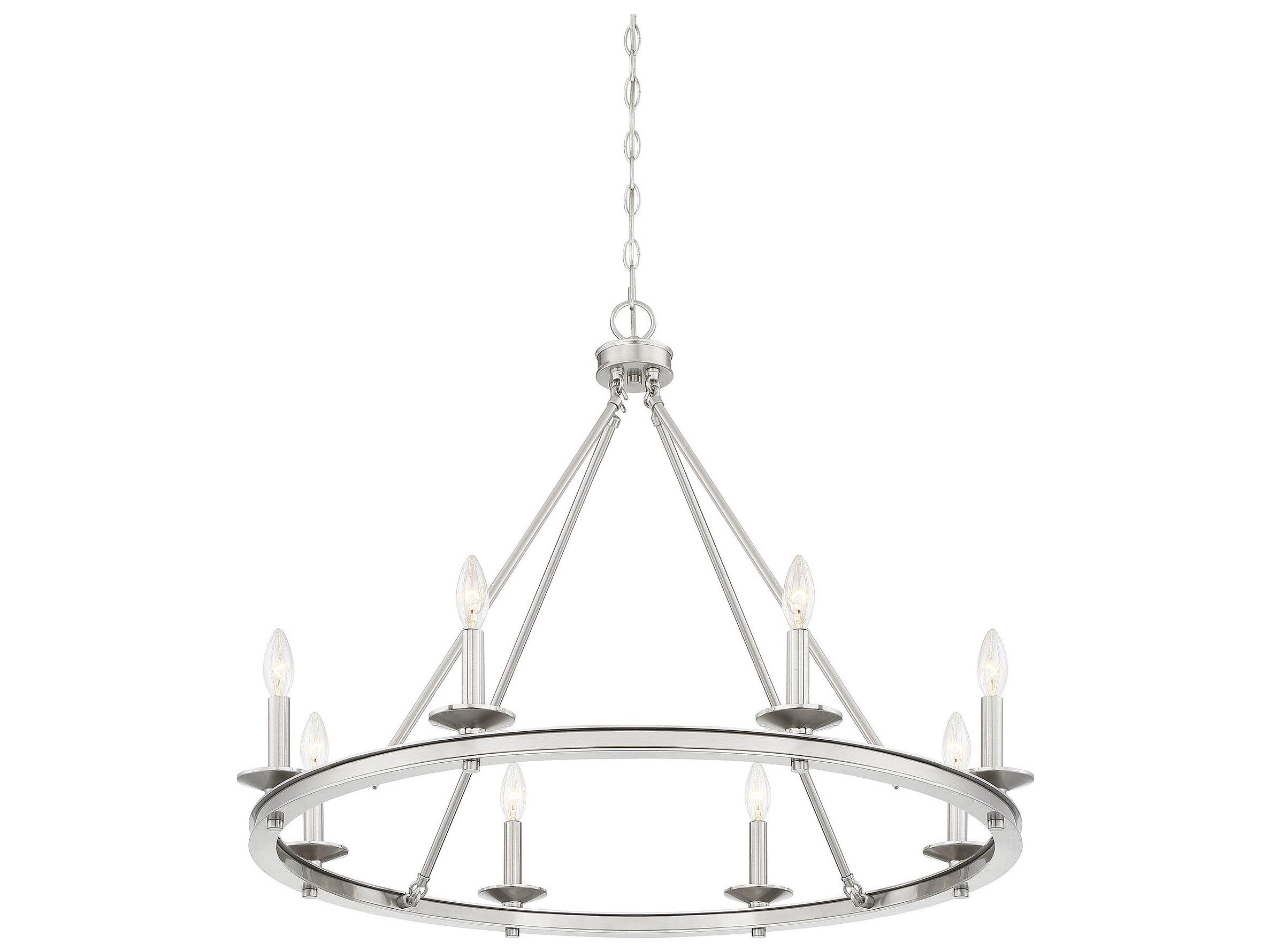 Savoy House Middleton 8-Light Satin Nickel Candelabra Chandelier