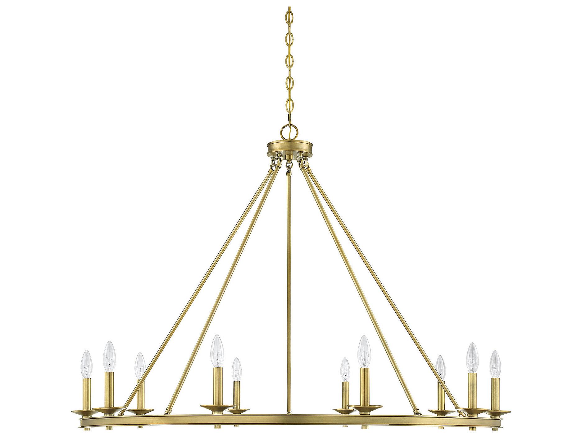 Savoy House Middleton 10-Light Warm Brass Candelabra Chandelier