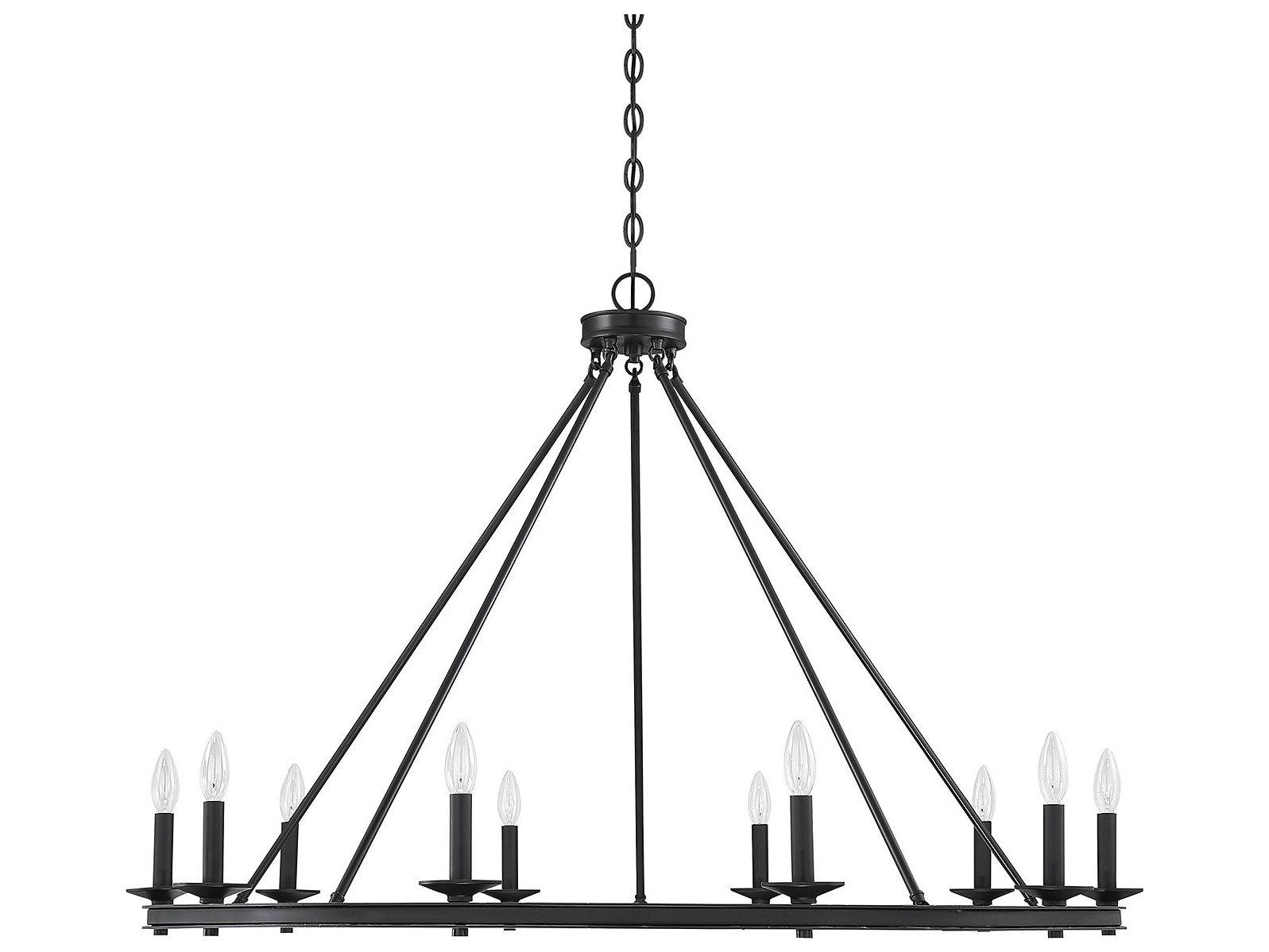 Savoy House Middleton 10-Light Matte Black Candelabra Chandelier