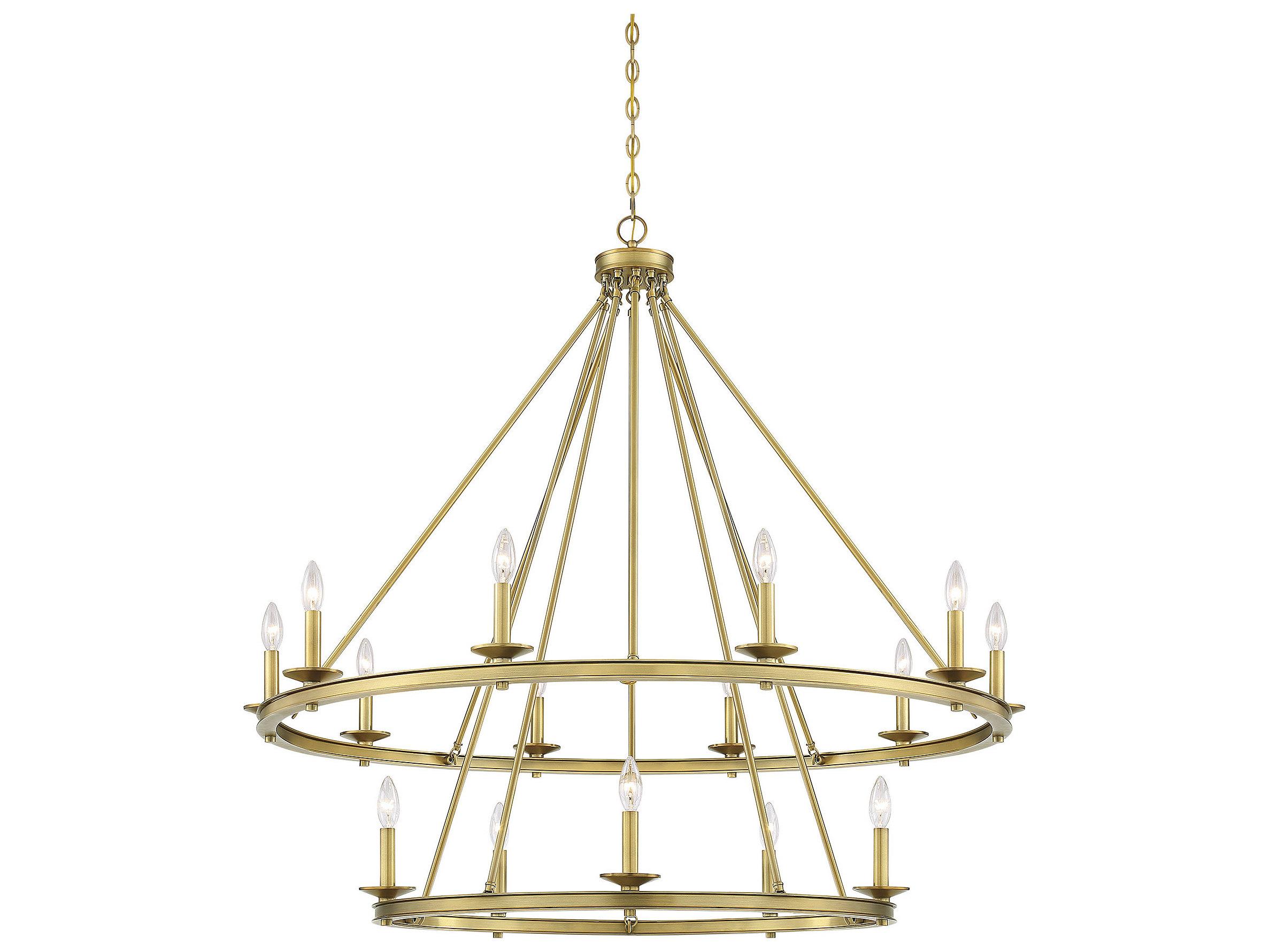 Savoy House Middleton 15-Light Warm Brass Candelabra Tiered Chandelier