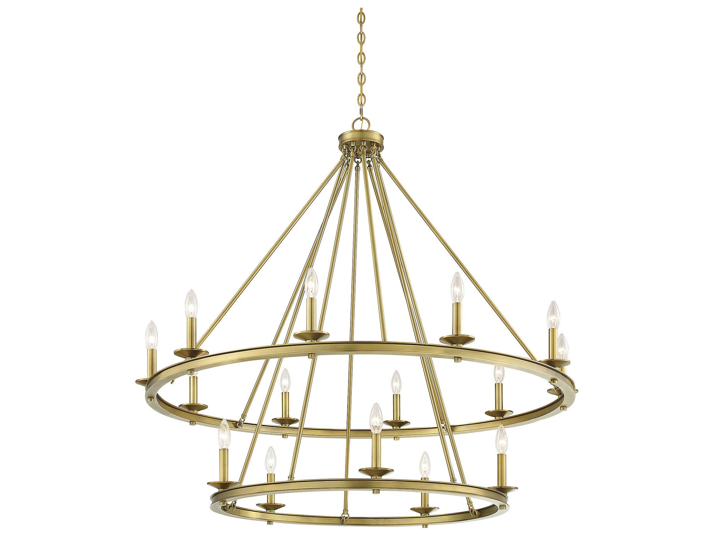 Savoy House Middleton 15-Light Warm Brass Candelabra Tiered Chandelier