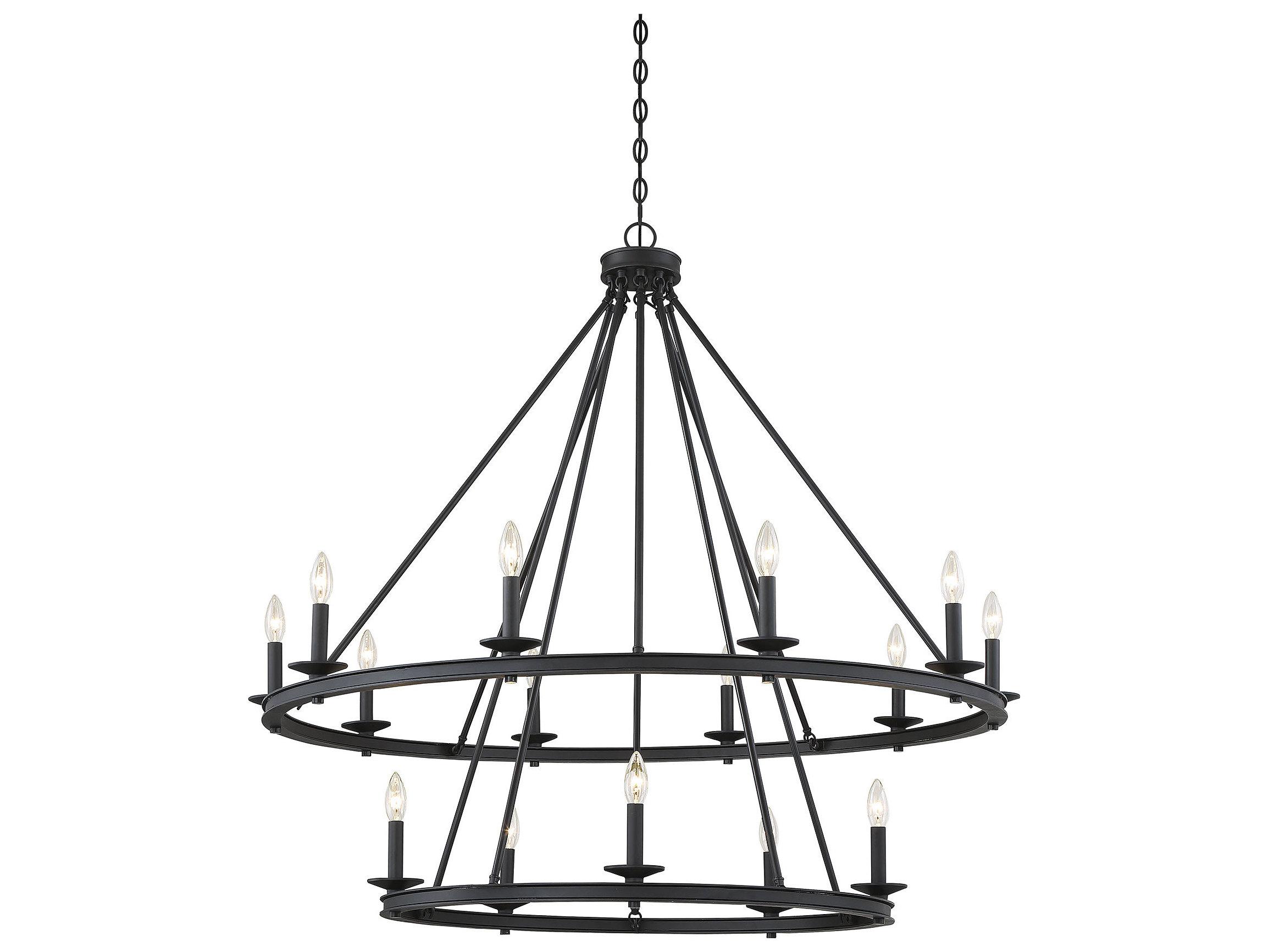 Savoy House Middleton 15-Light Matte Black Candelabra Tiered Chandelier