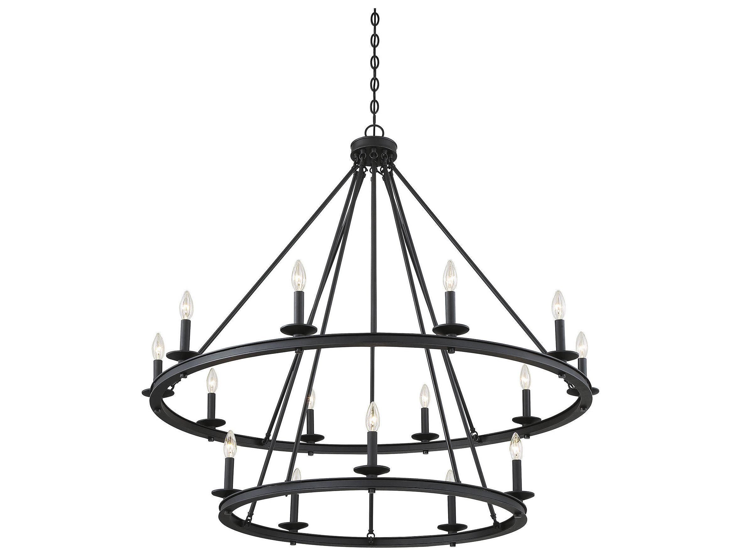 Savoy House Middleton 15-Light Matte Black Candelabra Tiered Chandelier