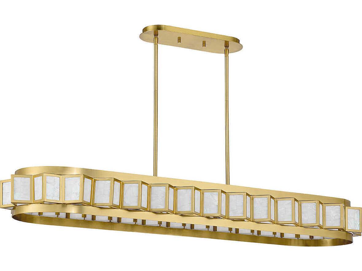 Savoy House Gideon 8-Light Warm Brass Linear Island Pendant