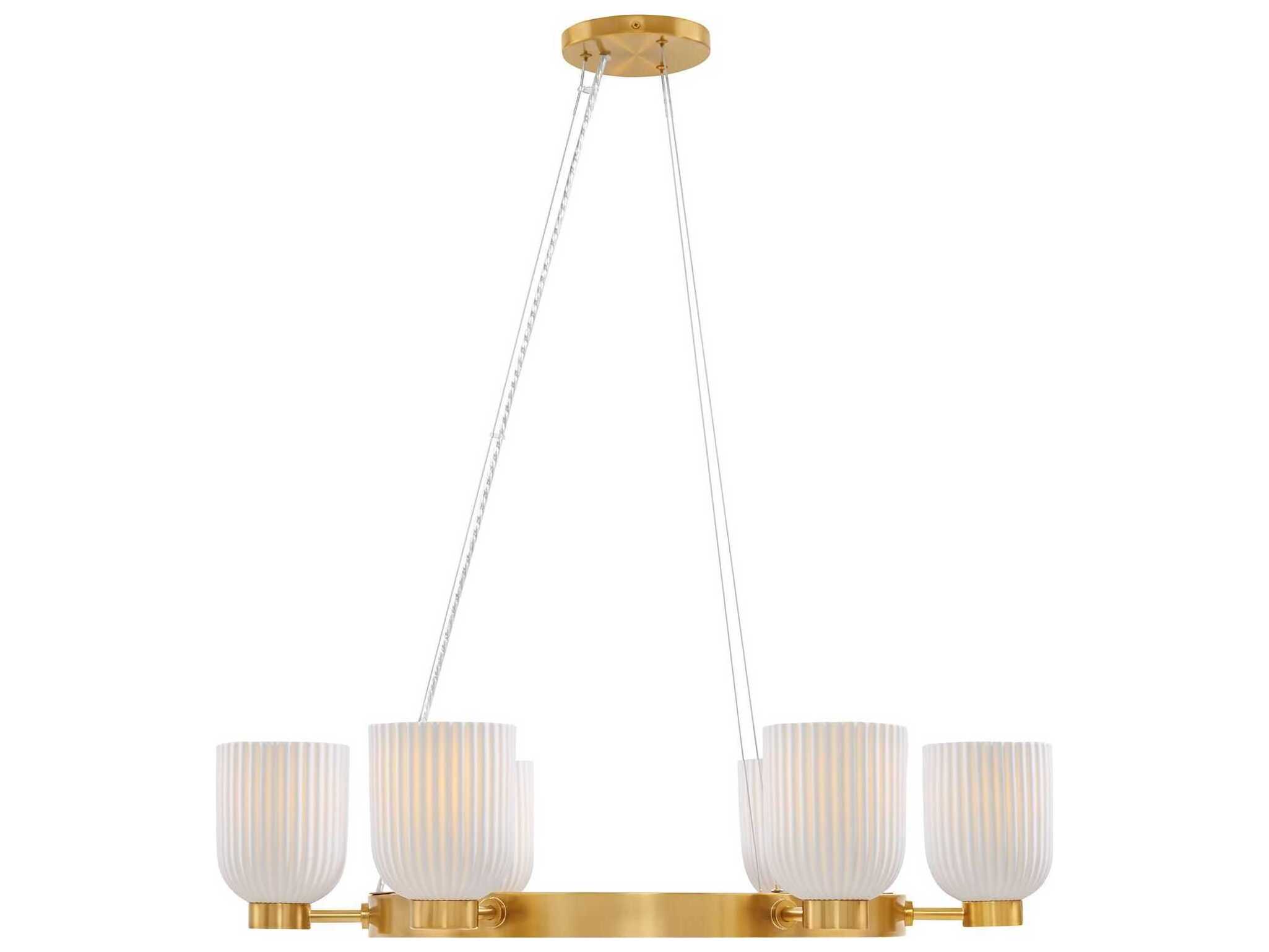 Savoy House Isla Blanca 6-Light Warm Brass Chandelier