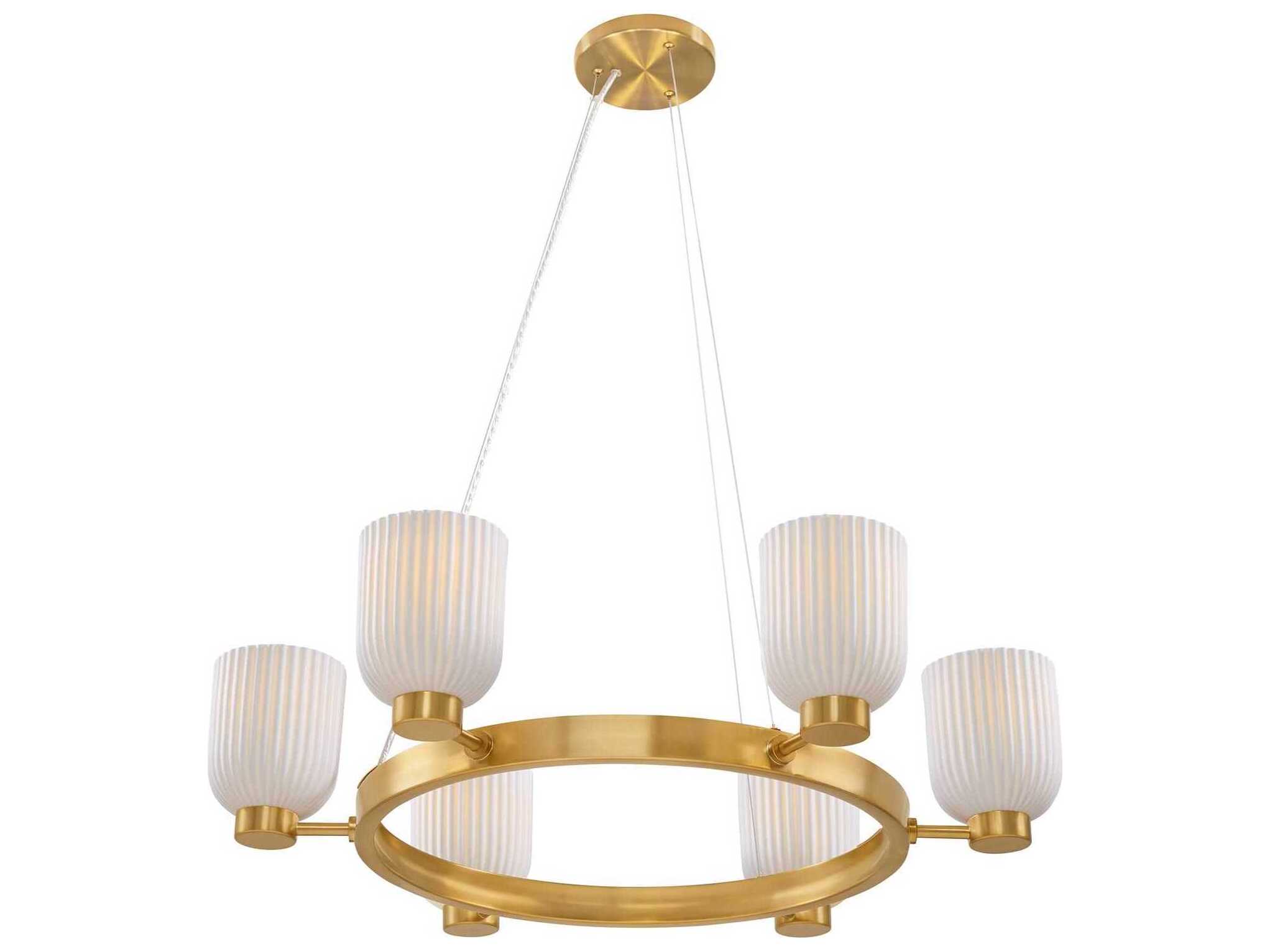 Savoy House Isla Blanca 6-Light Warm Brass Chandelier