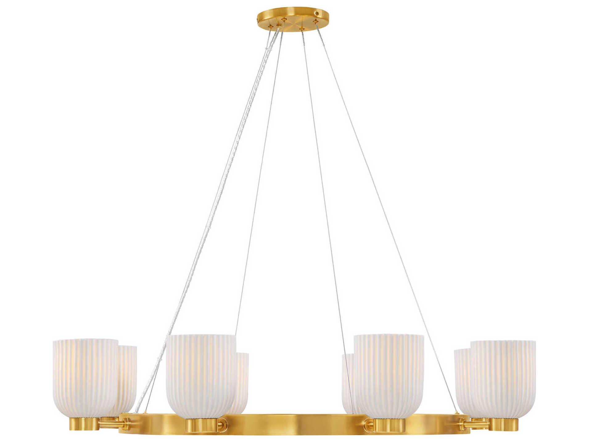 Savoy House Isla Blanca 8-Light Warm Brass Chandelier
