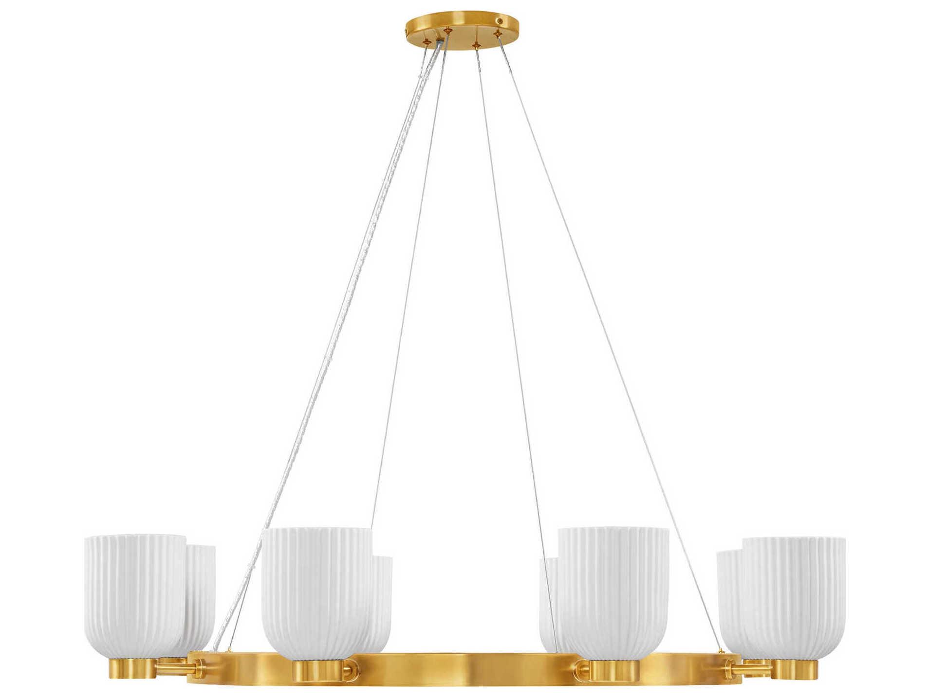 Savoy House Isla Blanca 8-Light Warm Brass Chandelier