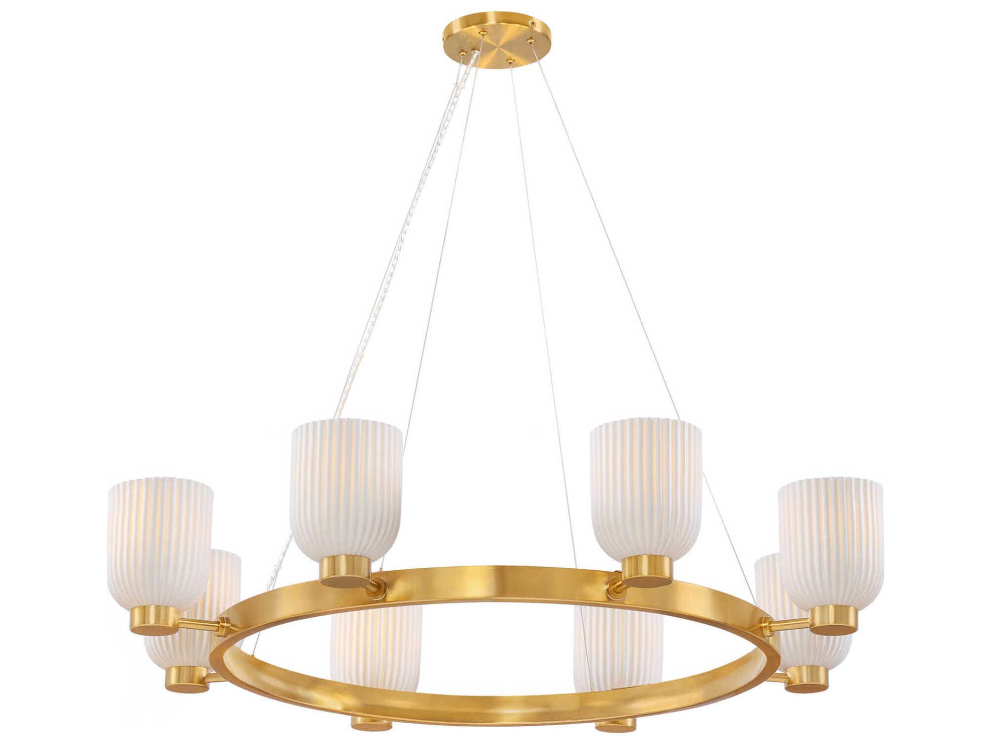 Savoy House Isla Blanca 8-Light Warm Brass Chandelier