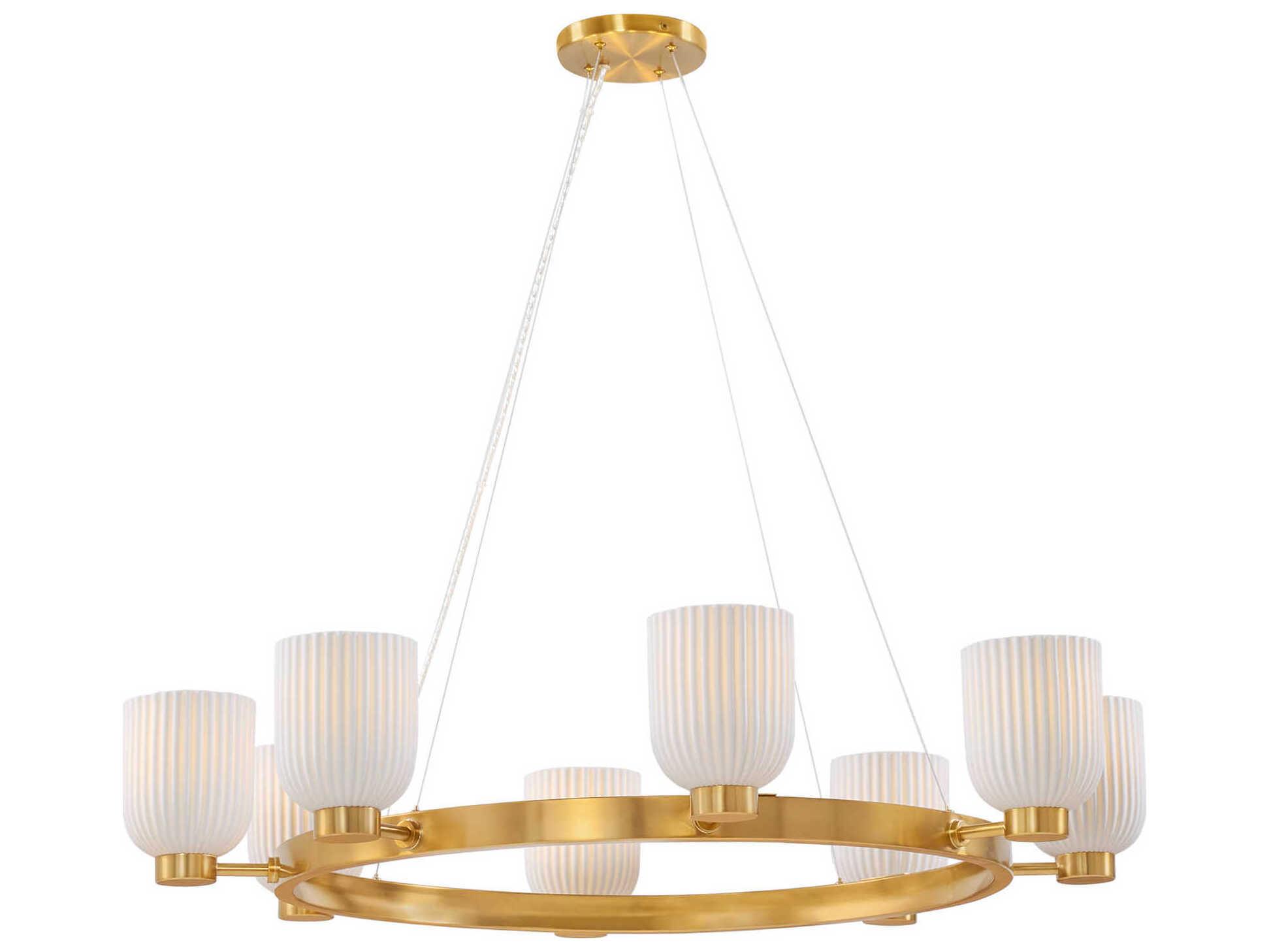 Savoy House Isla Blanca 8-Light Warm Brass Chandelier