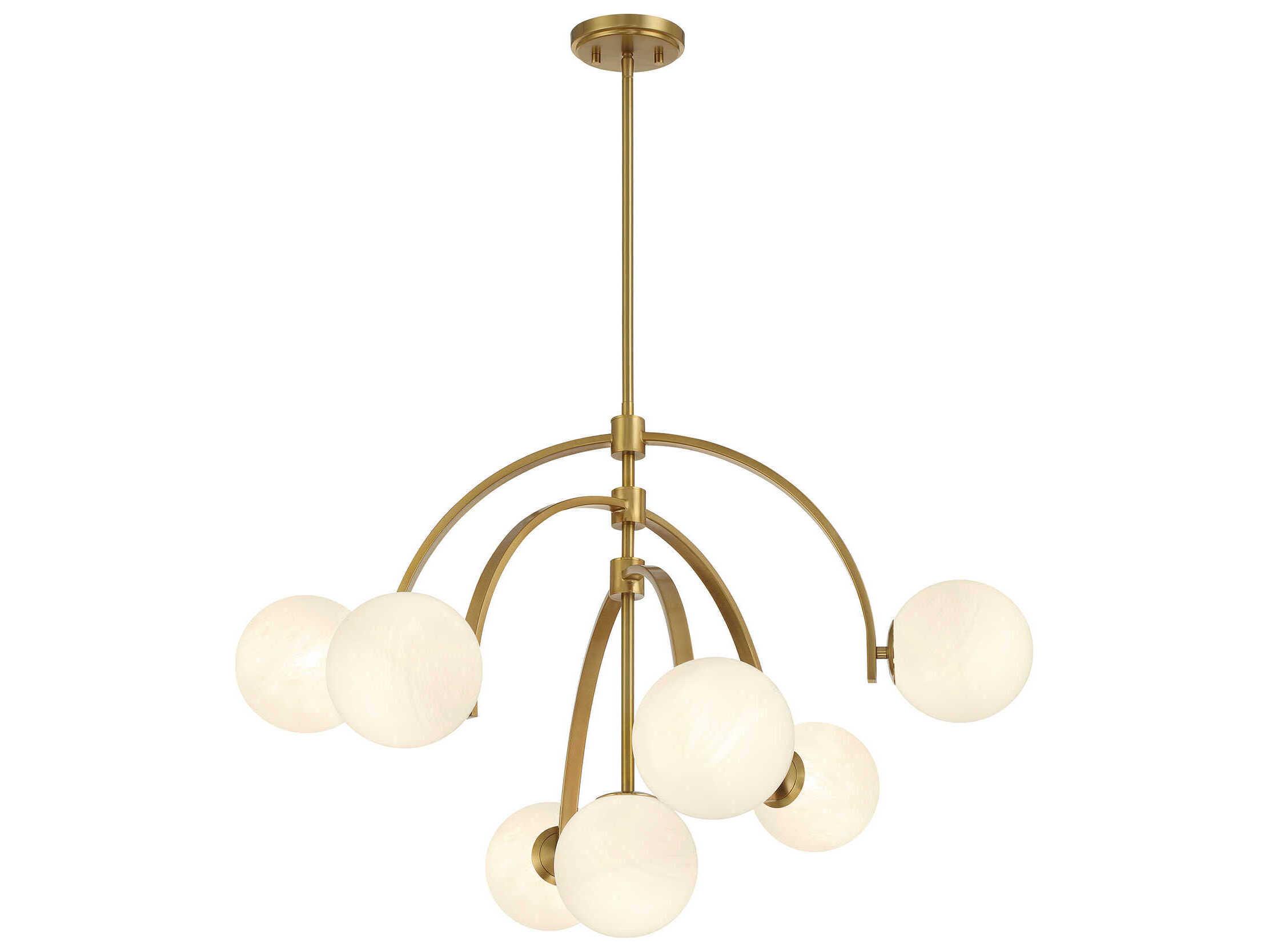 Savoy House Marias 7-Light Warm Brass Globe Chandelier