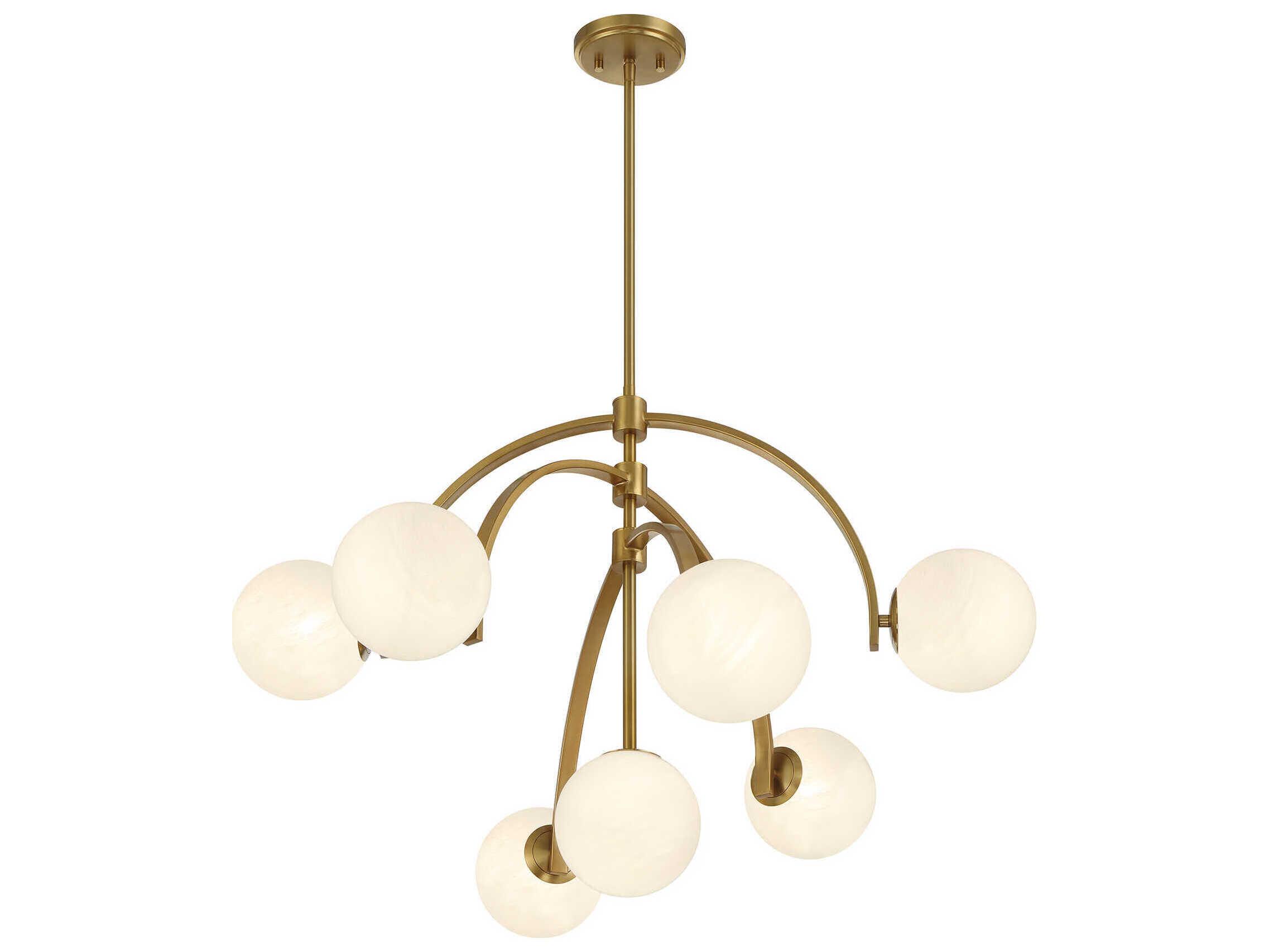 Savoy House Marias 7-Light Warm Brass Globe Chandelier