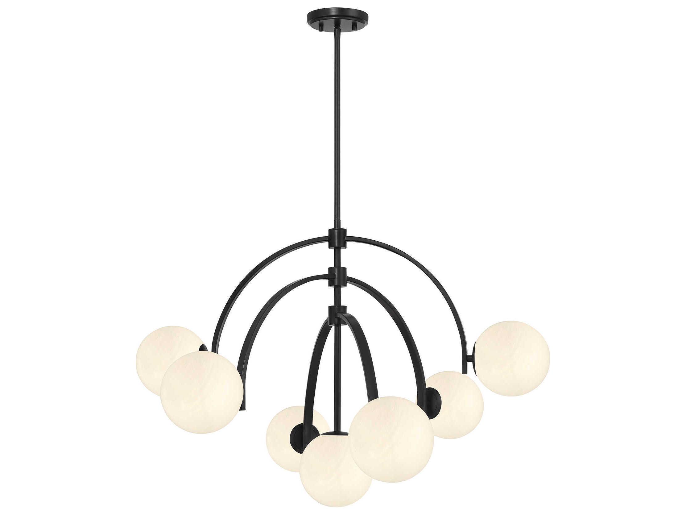 Savoy House Marias 7-Light Matte Black Globe Chandelier