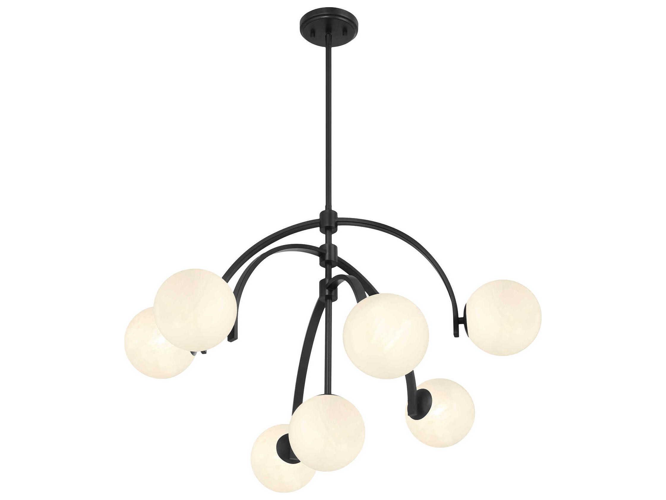 Savoy House Marias 7-Light Matte Black Globe Chandelier
