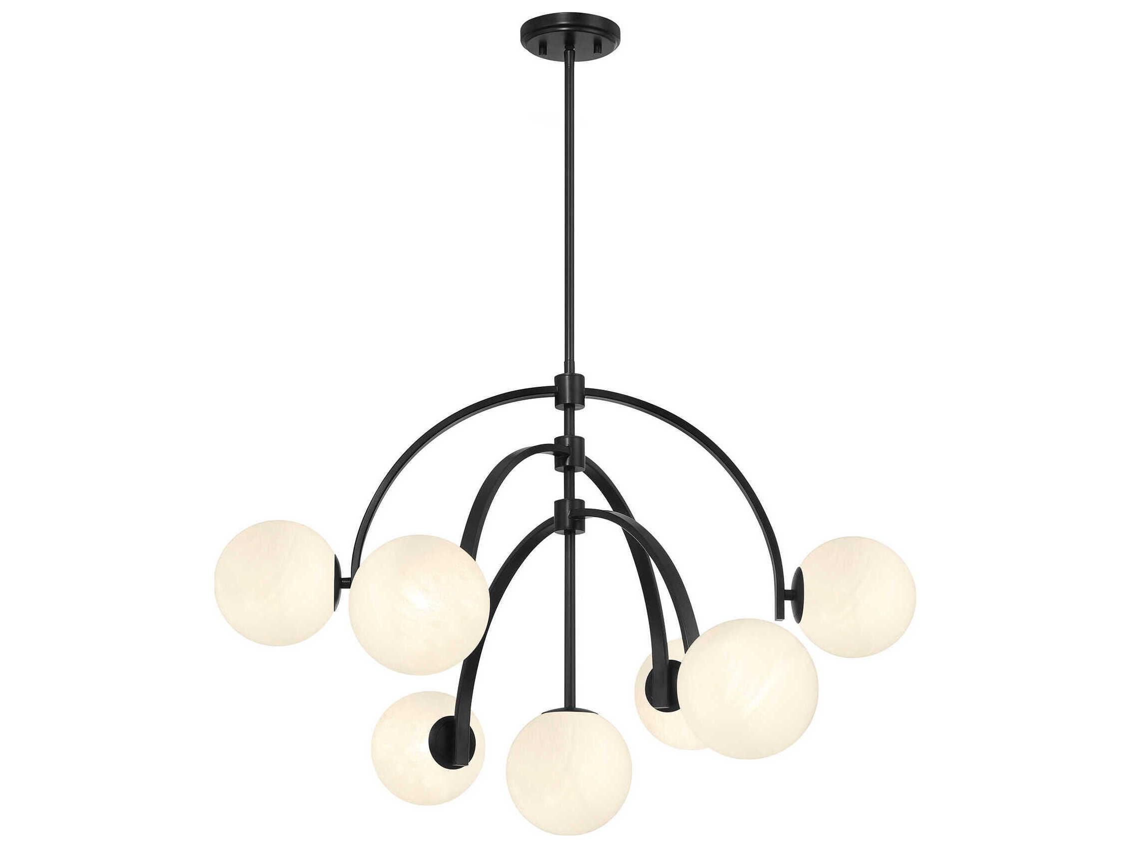 Savoy House Marias 7-Light Matte Black Globe Chandelier