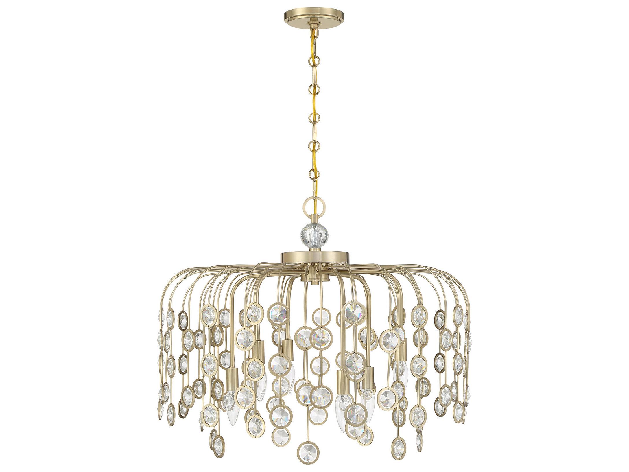 Savoy House Irina 6-Light Noble Brass Chandelier