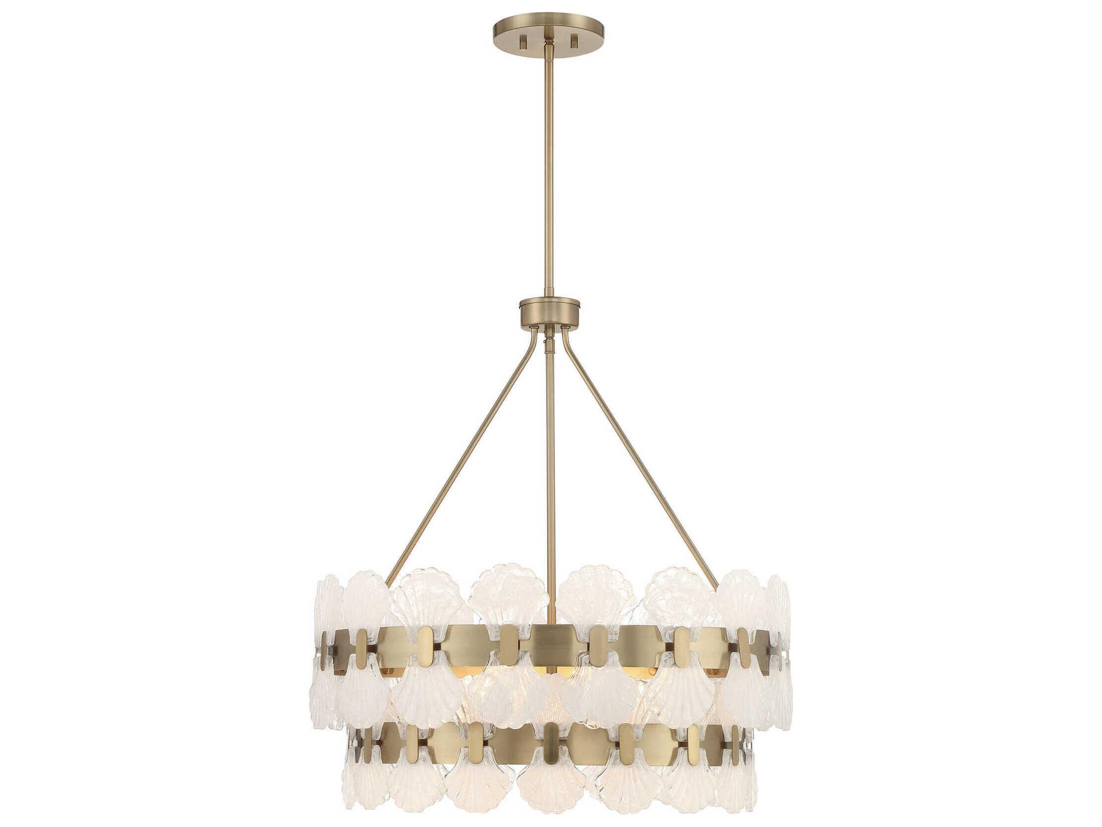 Savoy House Bancroft 5-Light Noble Brass Drum Round Chandelier