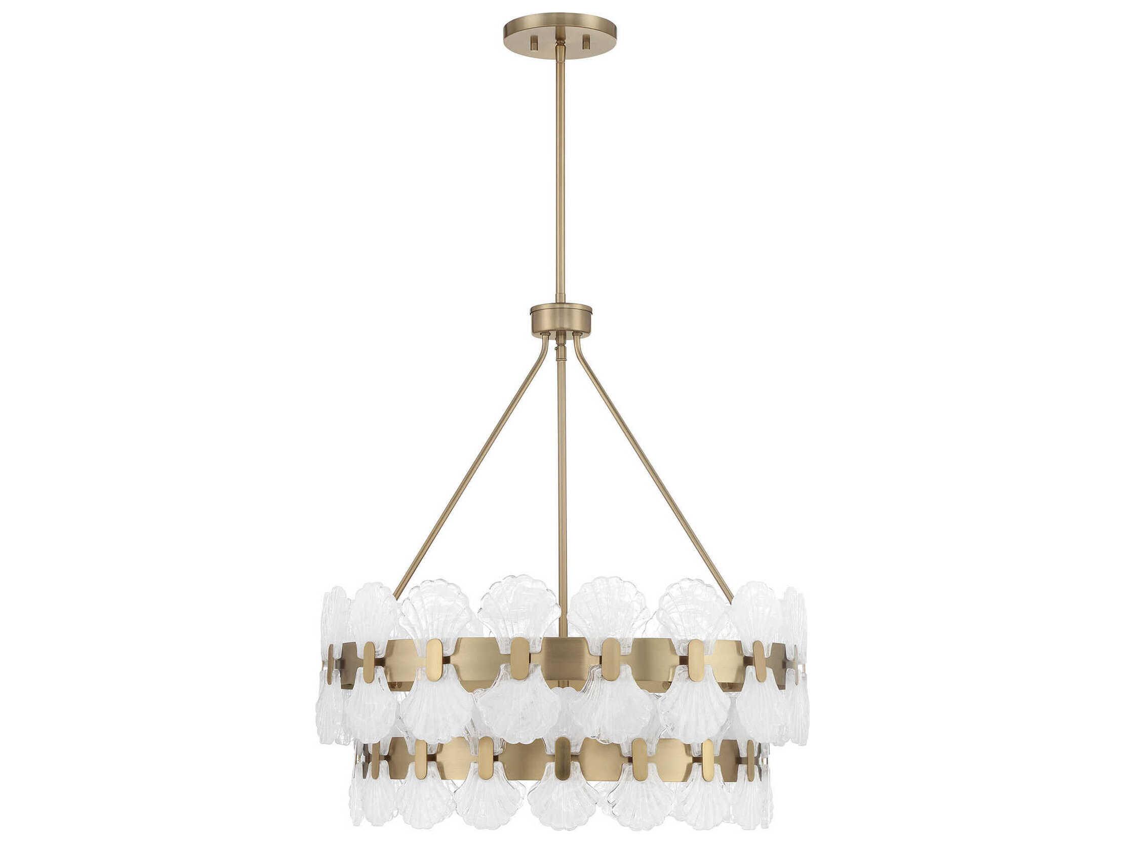 Savoy House Bancroft 5-Light Noble Brass Drum Round Chandelier