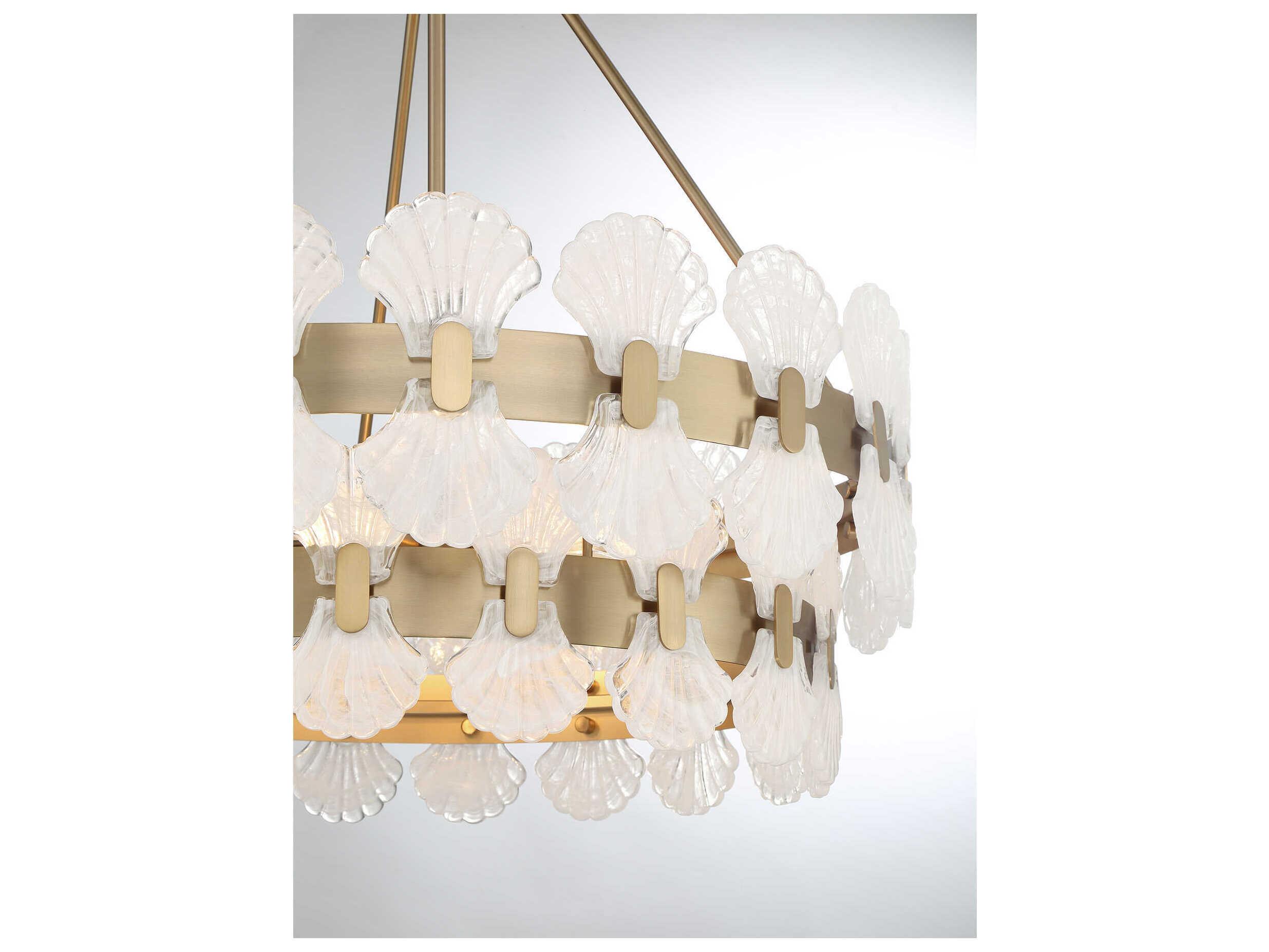 Savoy House Bancroft 5-Light Noble Brass Drum Round Chandelier