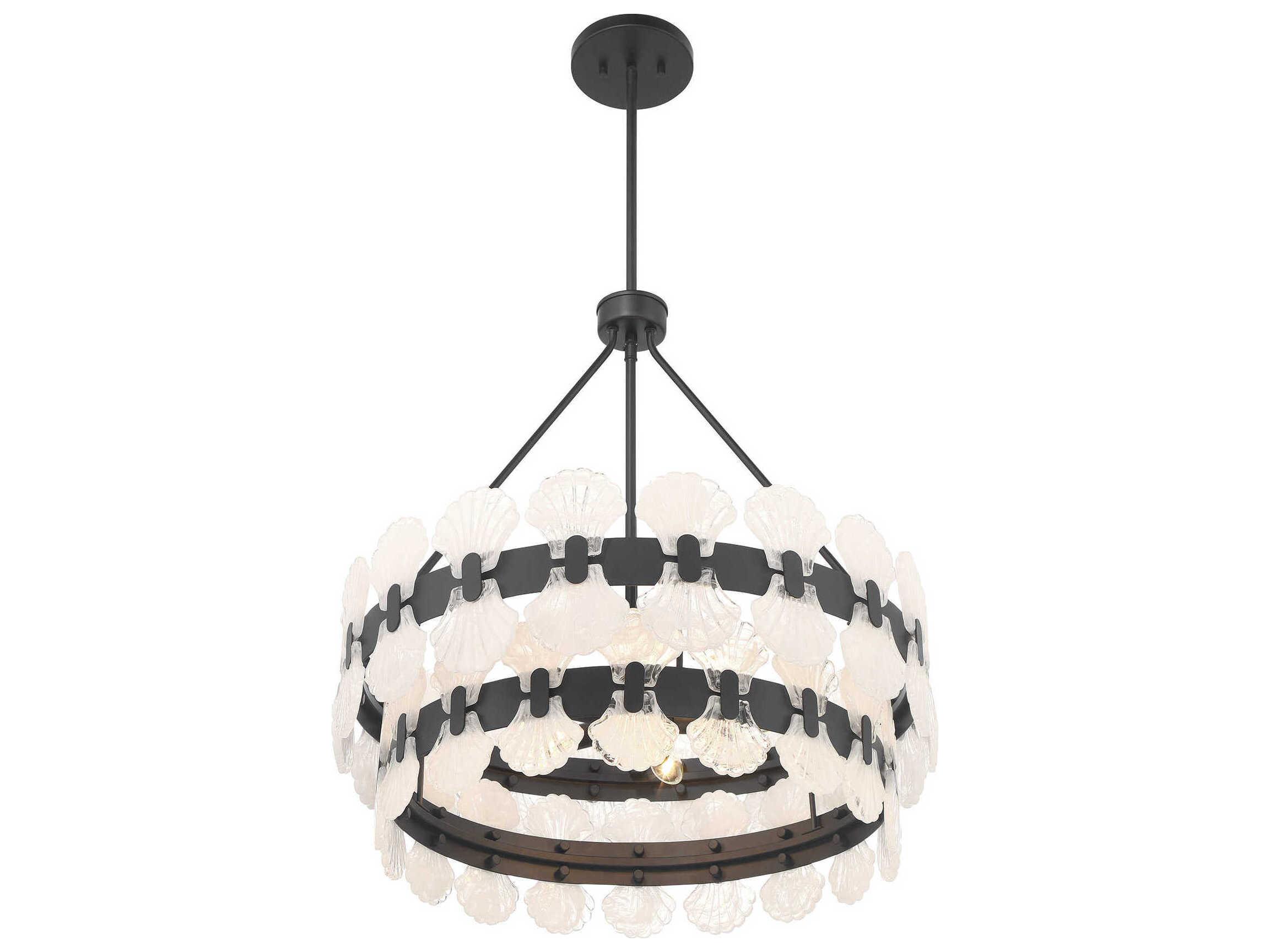 Savoy House Bancroft 5-Light Matte Black Drum Round Chandelier