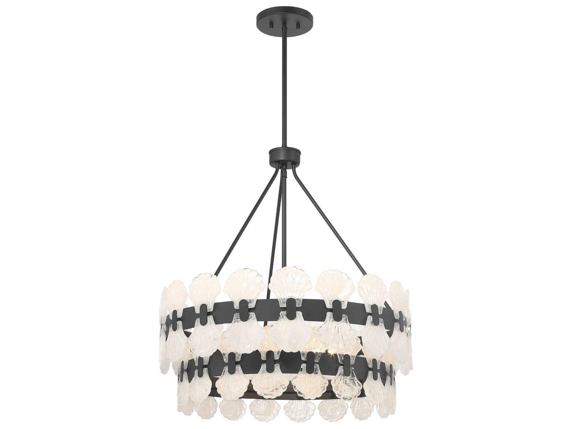 Savoy House Bancroft 5-Light Matte Black Drum Round Chandelier