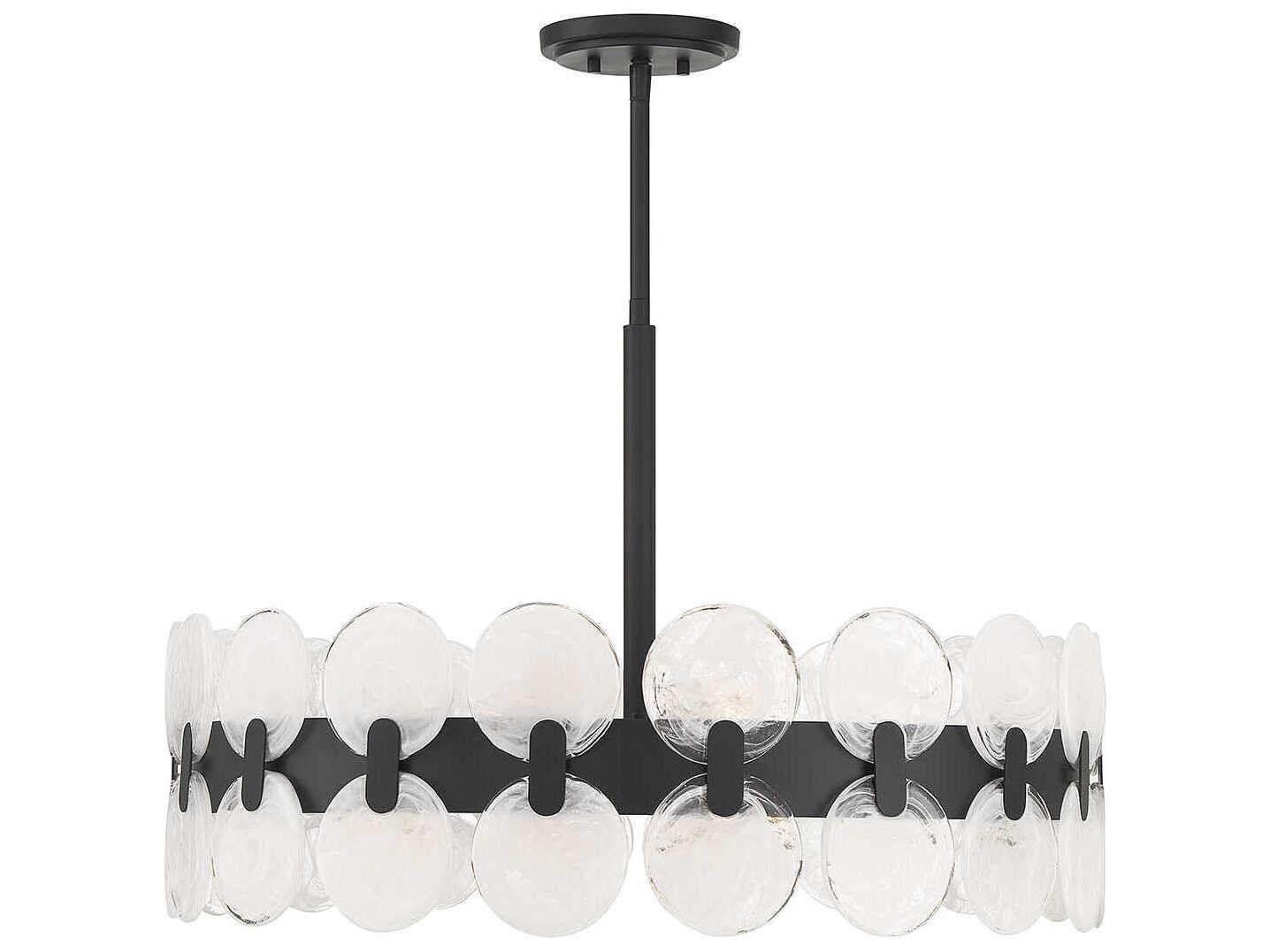 Savoy House Boca 6-Light Matte Black Glass Pendant