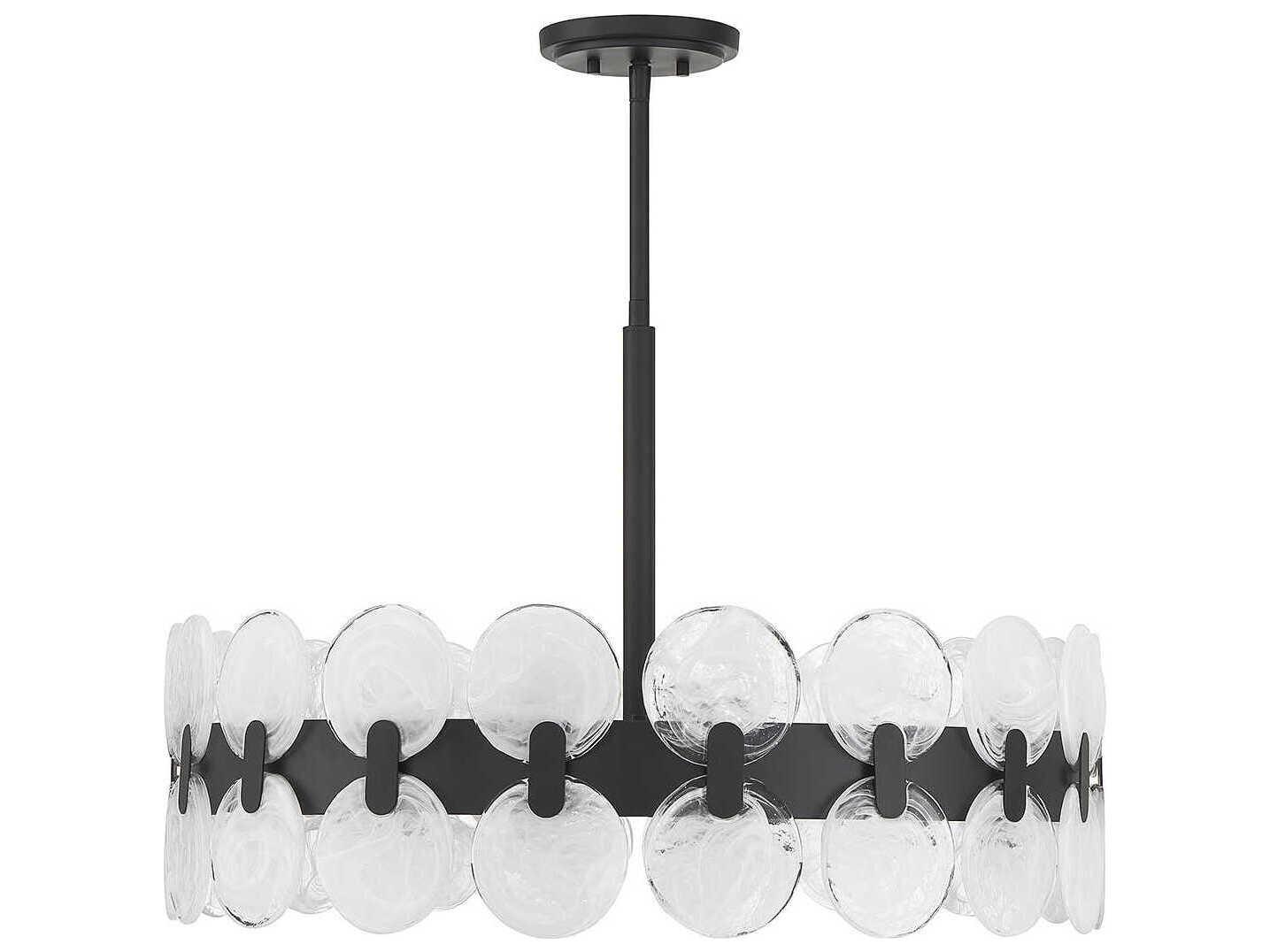 Savoy House Boca 6-Light Matte Black Glass Pendant