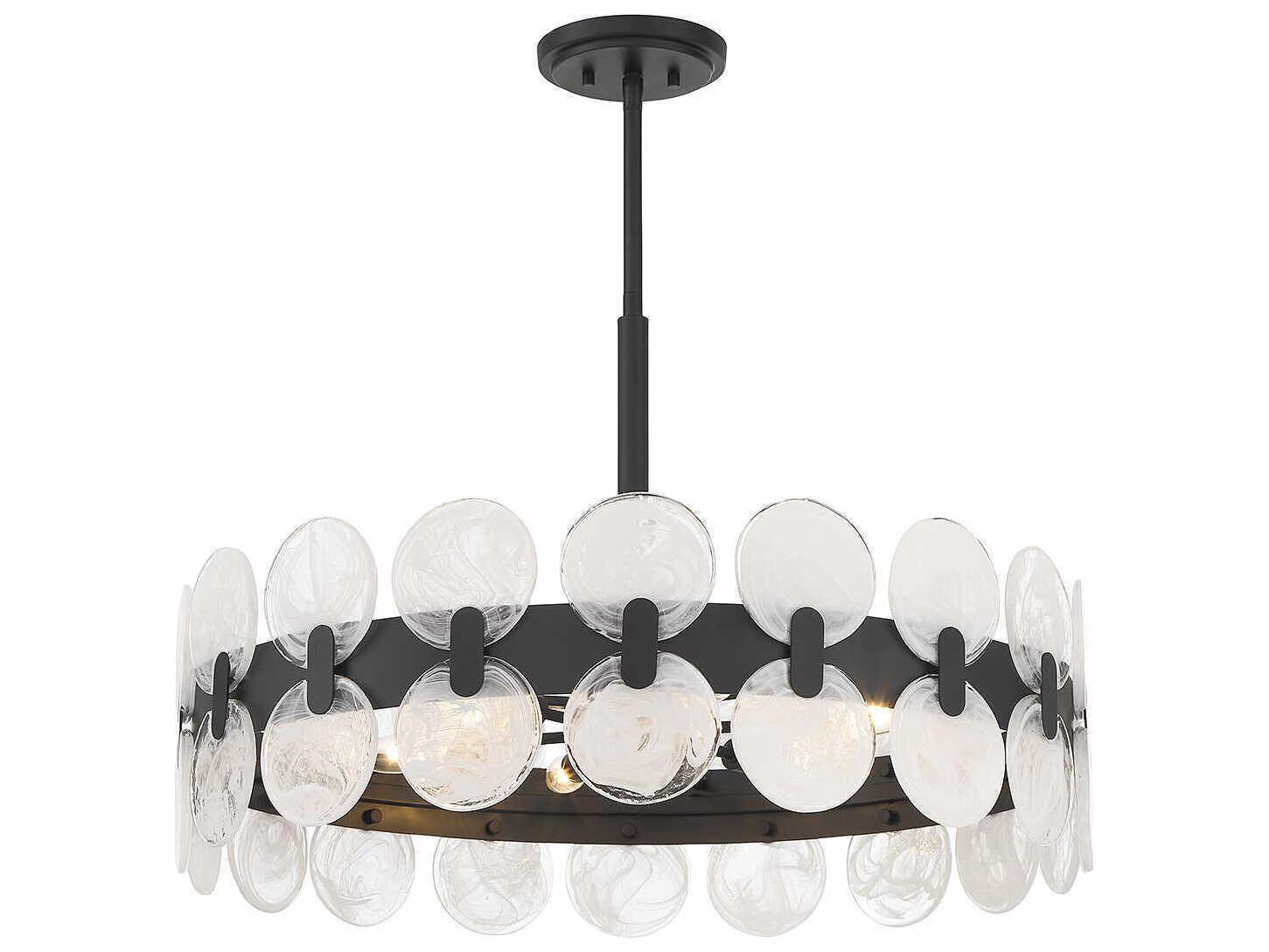 Savoy House Boca 6-Light Matte Black Glass Pendant