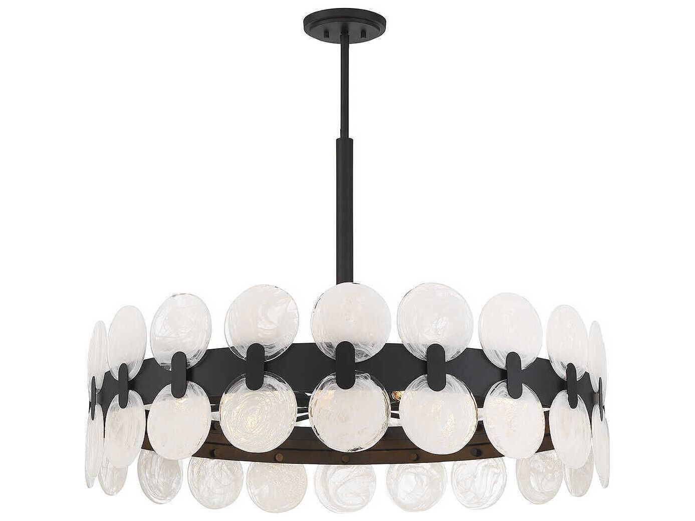 Savoy House Boca 10-Light Matte Black Glass Pendant