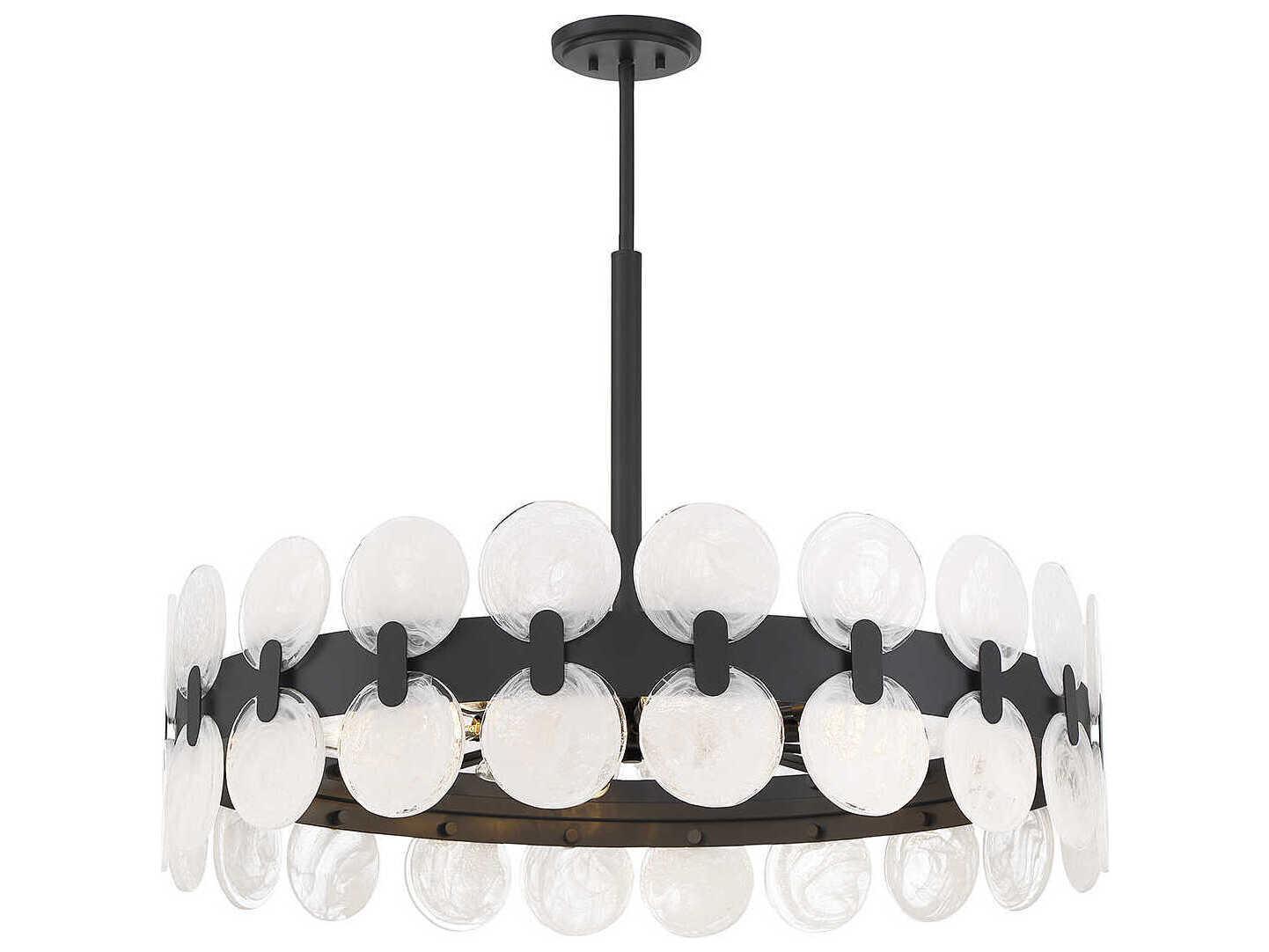 Savoy House Boca 10-Light Matte Black Glass Pendant